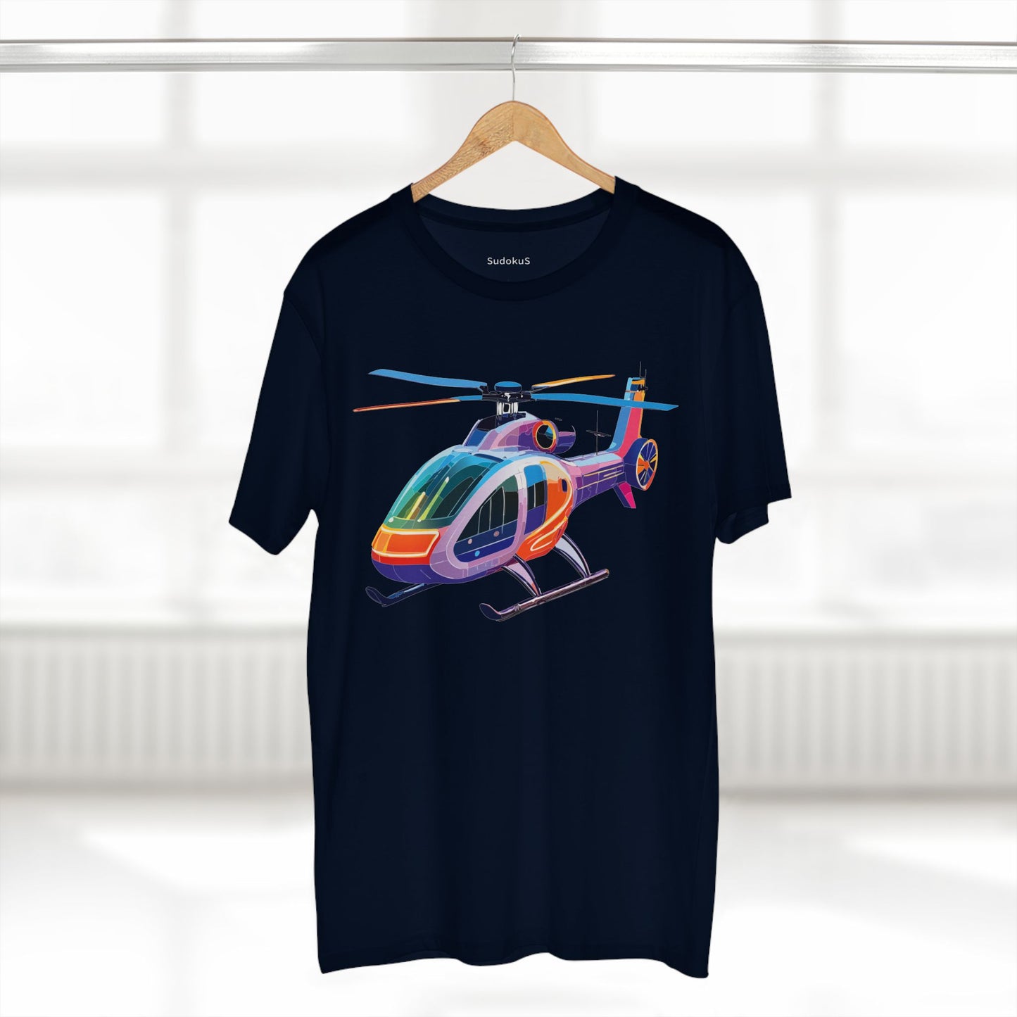 Helicopter Art Tee Unisex Premium Cotton Chopper Shirt With Crew Neck Comfort Fit