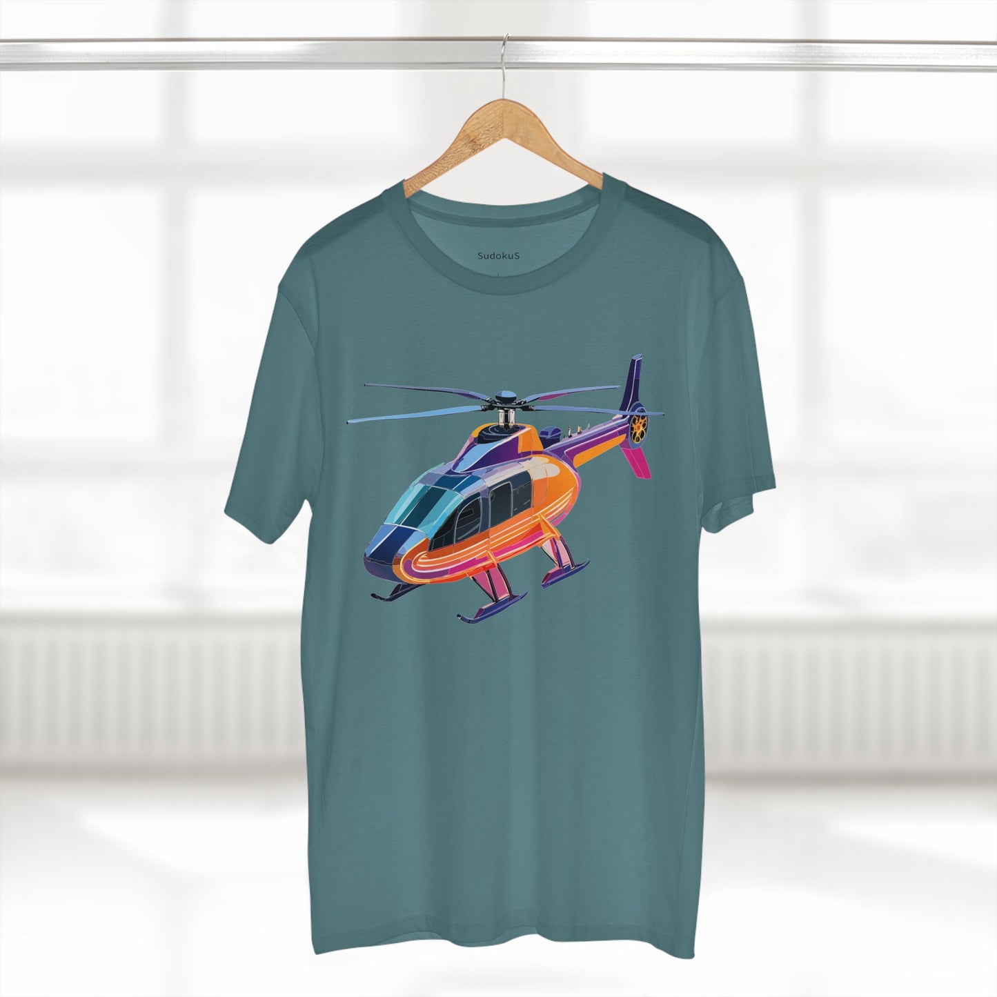 Helicopter Chopper Shirt Unisex Premium Cotton Tee With Unique Art Design Graphic Print Crew Neck