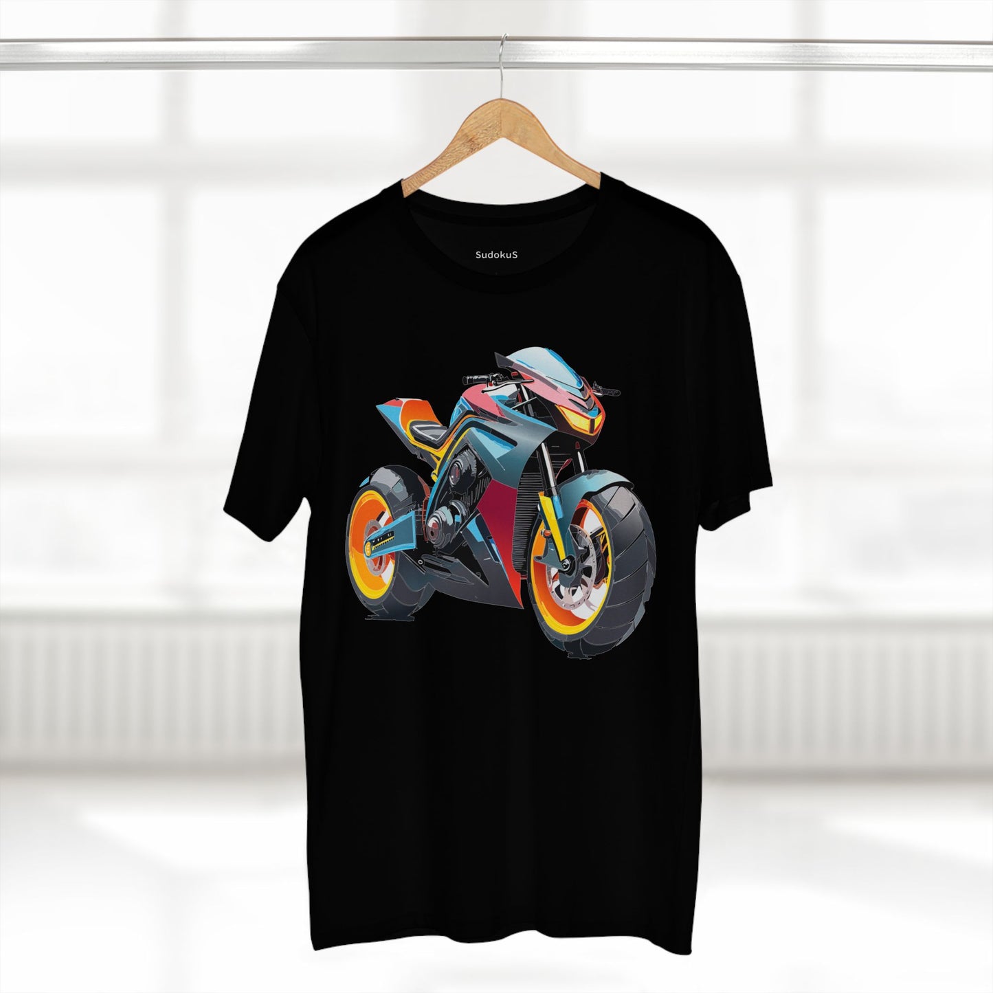 Unisex Premium Cotton Tee With Unique Art Design Bike And Moto Shirt Regular Fit Crew Neck