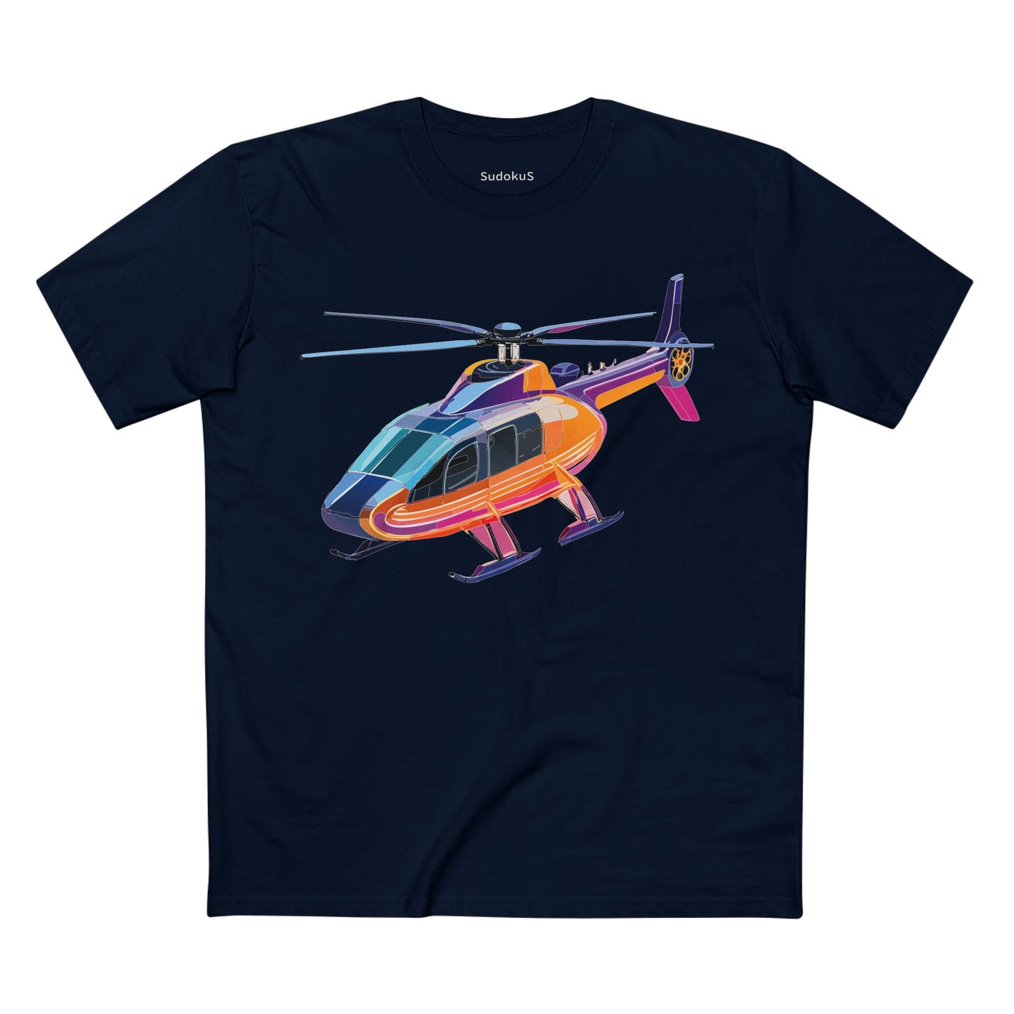 Helicopter Chopper Shirt Unisex Premium Cotton Tee With Unique Art Design Graphic Print Crew Neck
