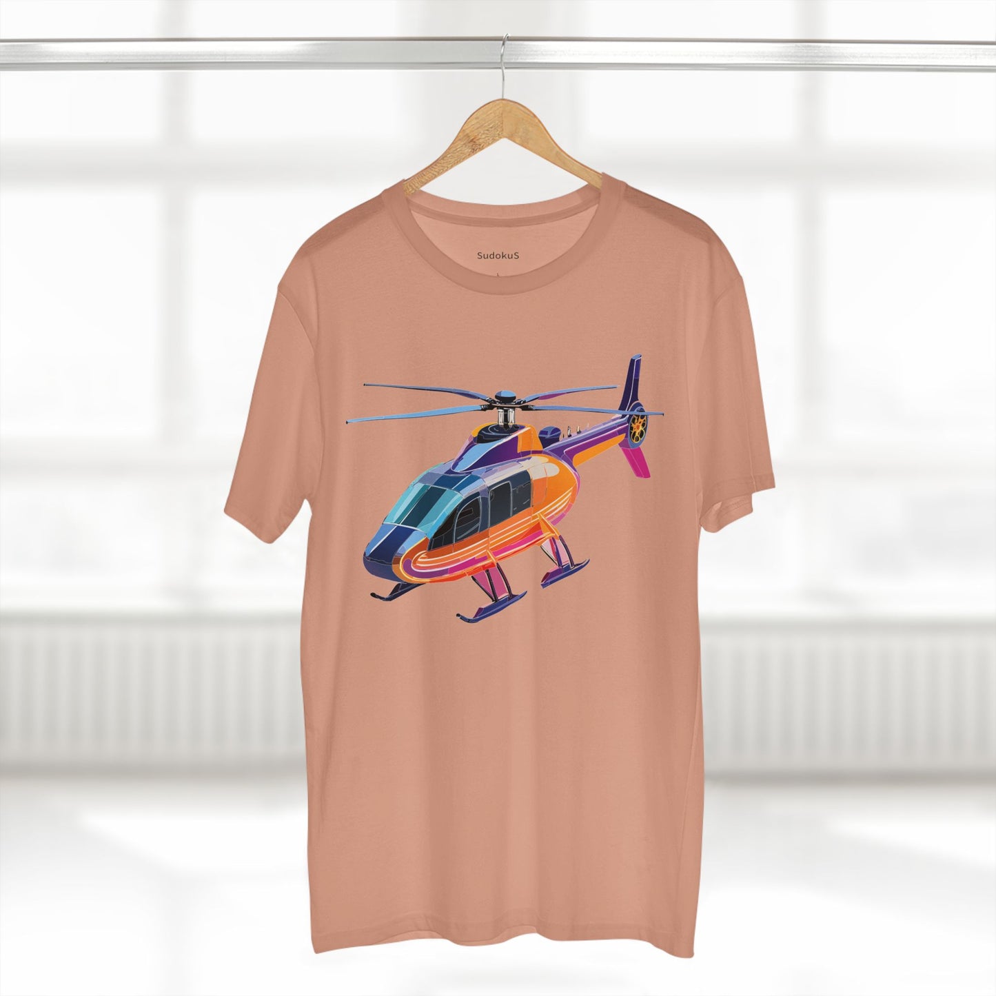 Helicopter Chopper Shirt Unisex Premium Cotton Tee With Unique Art Design Graphic Print Crew Neck