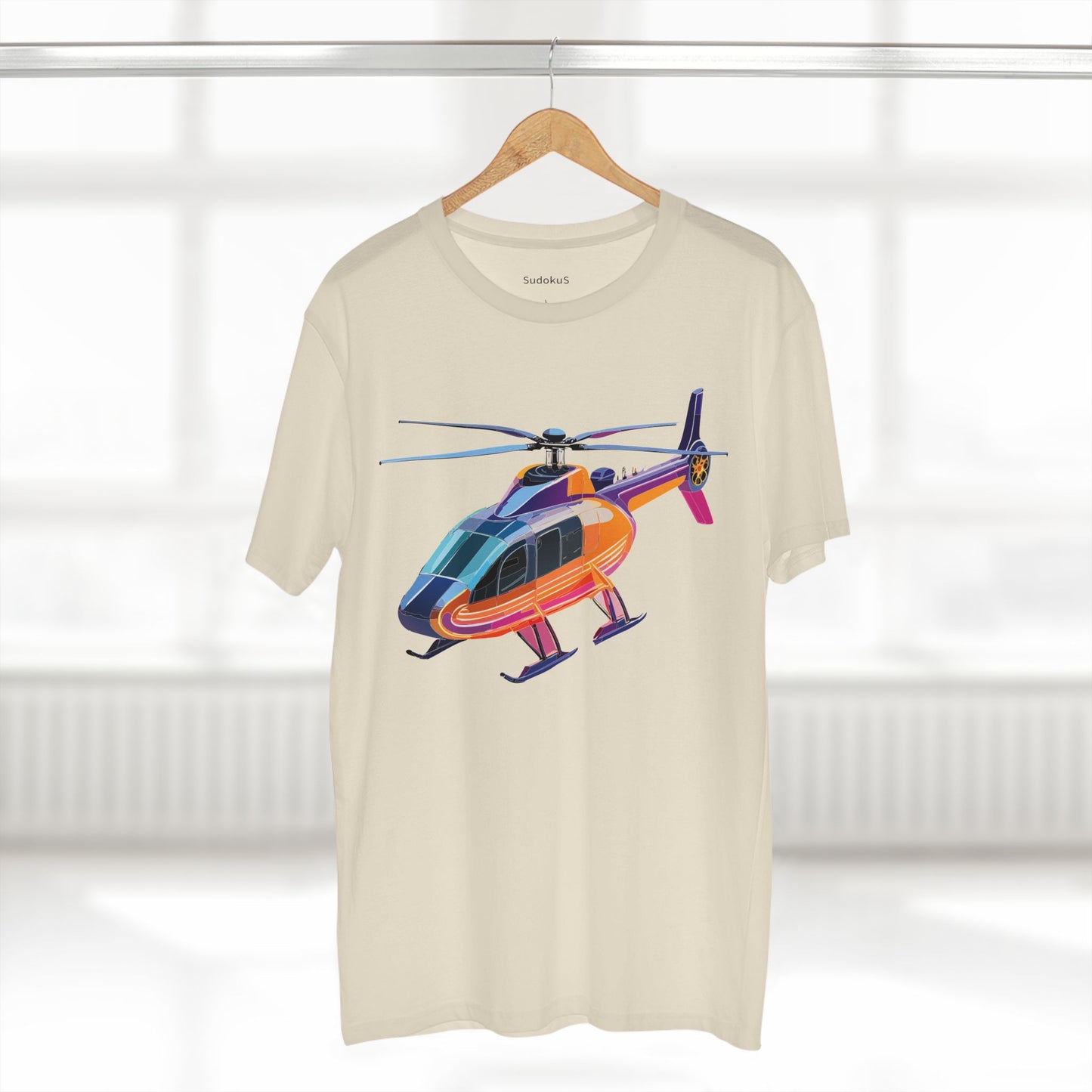Helicopter Chopper Shirt Unisex Premium Cotton Tee With Unique Art Design Graphic Print Crew Neck