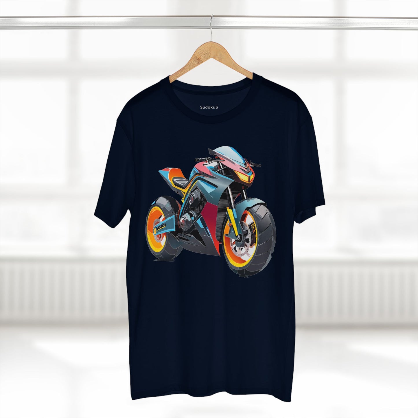 Unisex Premium Cotton Tee With Unique Art Design Bike And Moto Shirt Regular Fit Crew Neck