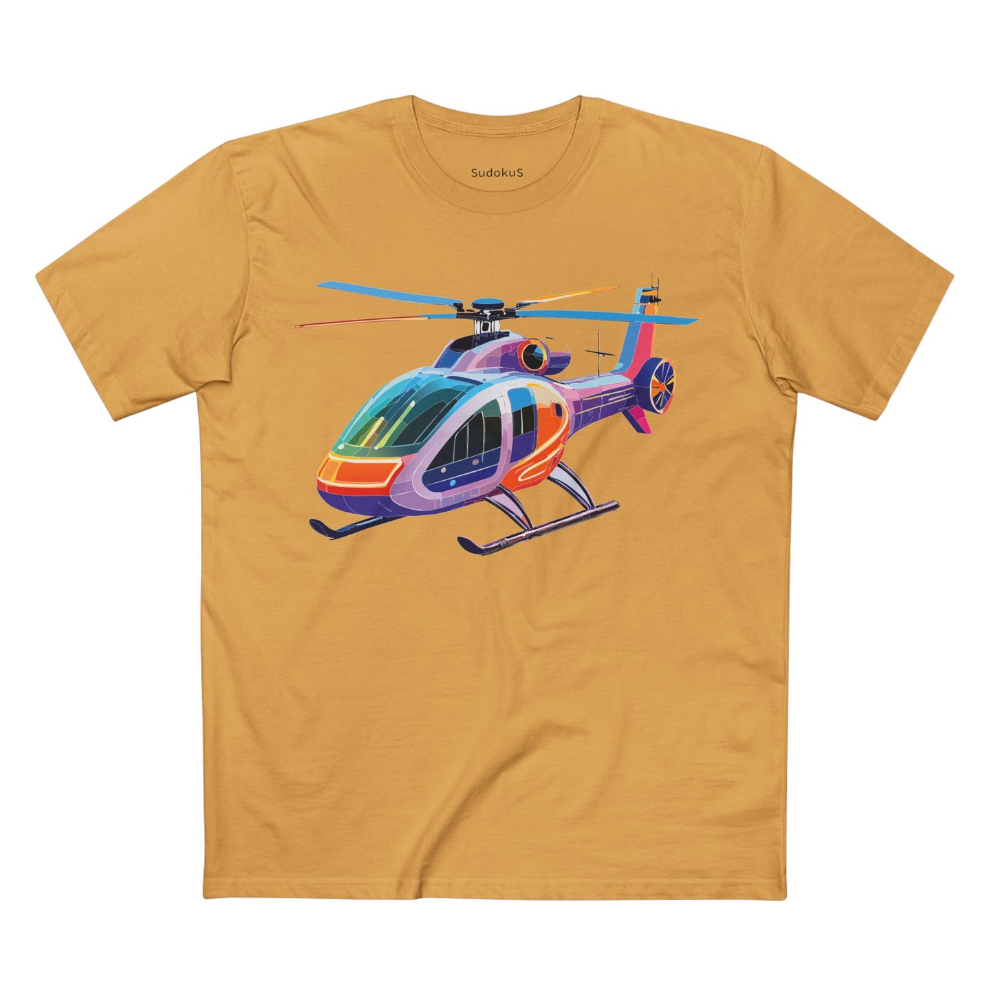 Helicopter Art Tee Unisex Premium Cotton Chopper Shirt With Crew Neck Comfort Fit