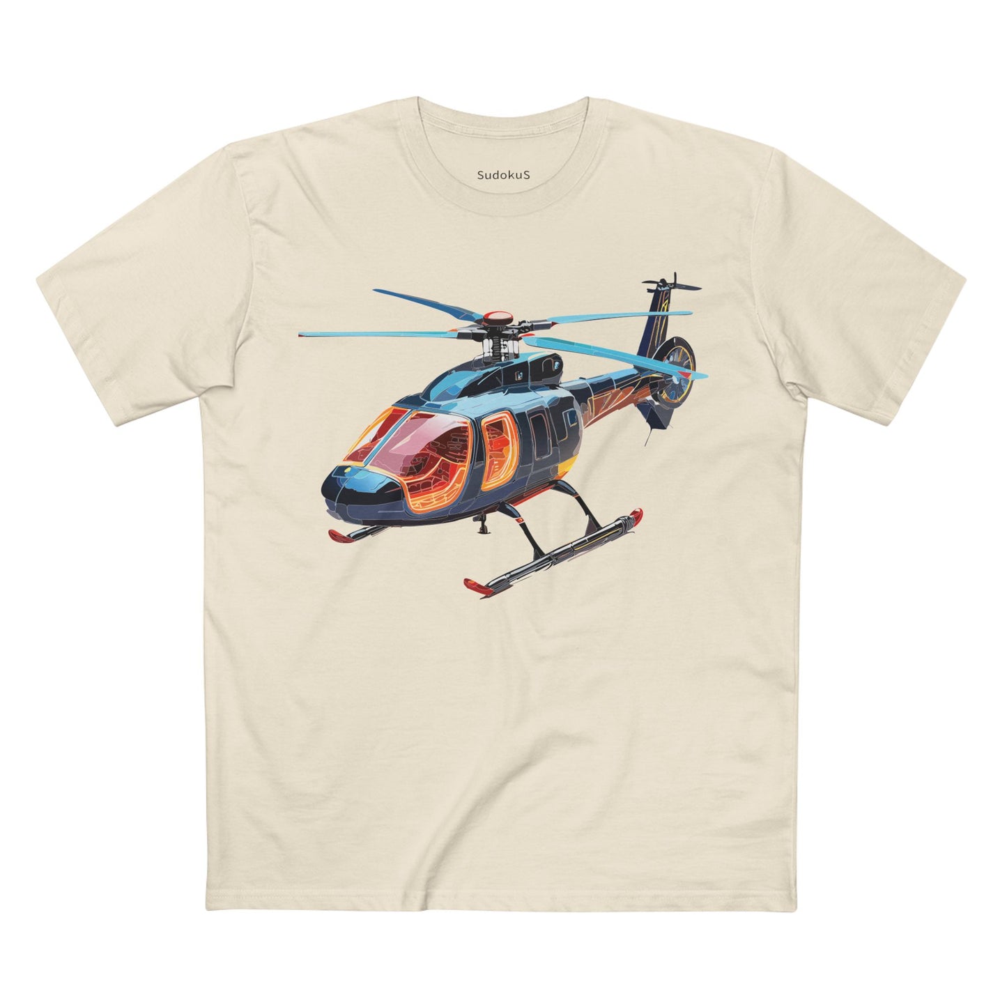 Helicopter Chopper Shirt Unisex Premium Cotton Tee With Unique Art Design Regular Fit Crew Neck