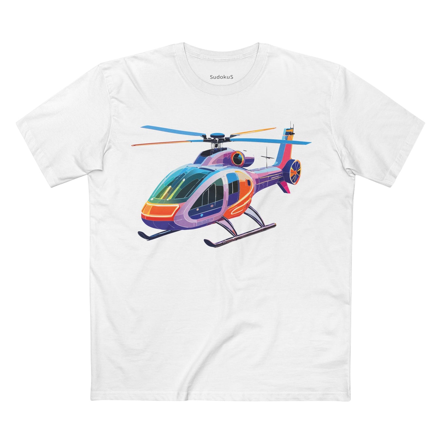Helicopter Art Tee Unisex Premium Cotton Chopper Shirt With Crew Neck Comfort Fit