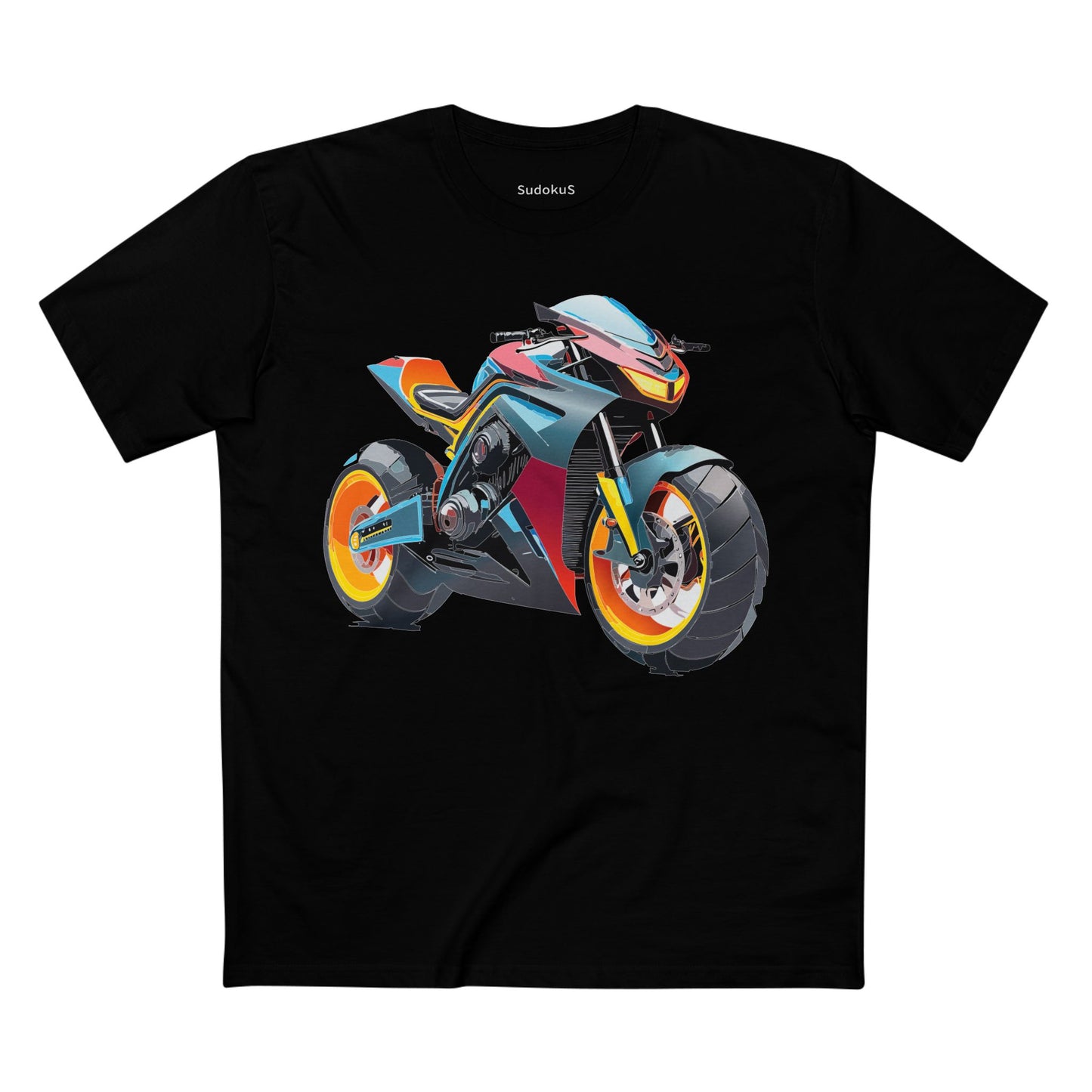 Unisex Premium Cotton Tee With Unique Art Design Bike And Moto Shirt Regular Fit Crew Neck