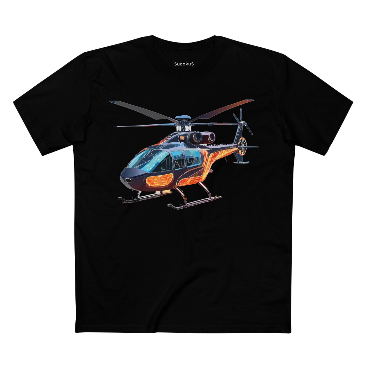 Helicopter Chopper Shirt Unisex Premium Cotton Tee With Unique Art Design Crew Neck Premium Quality