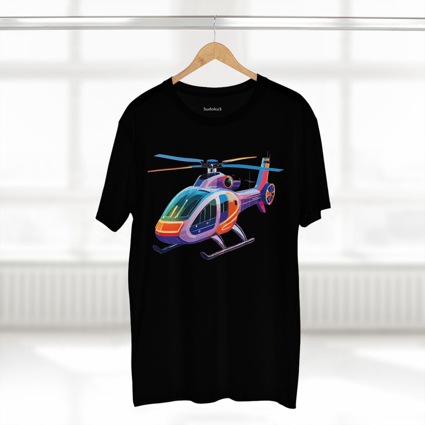 Helicopter Art Tee Unisex Premium Cotton Chopper Shirt With Crew Neck Comfort Fit