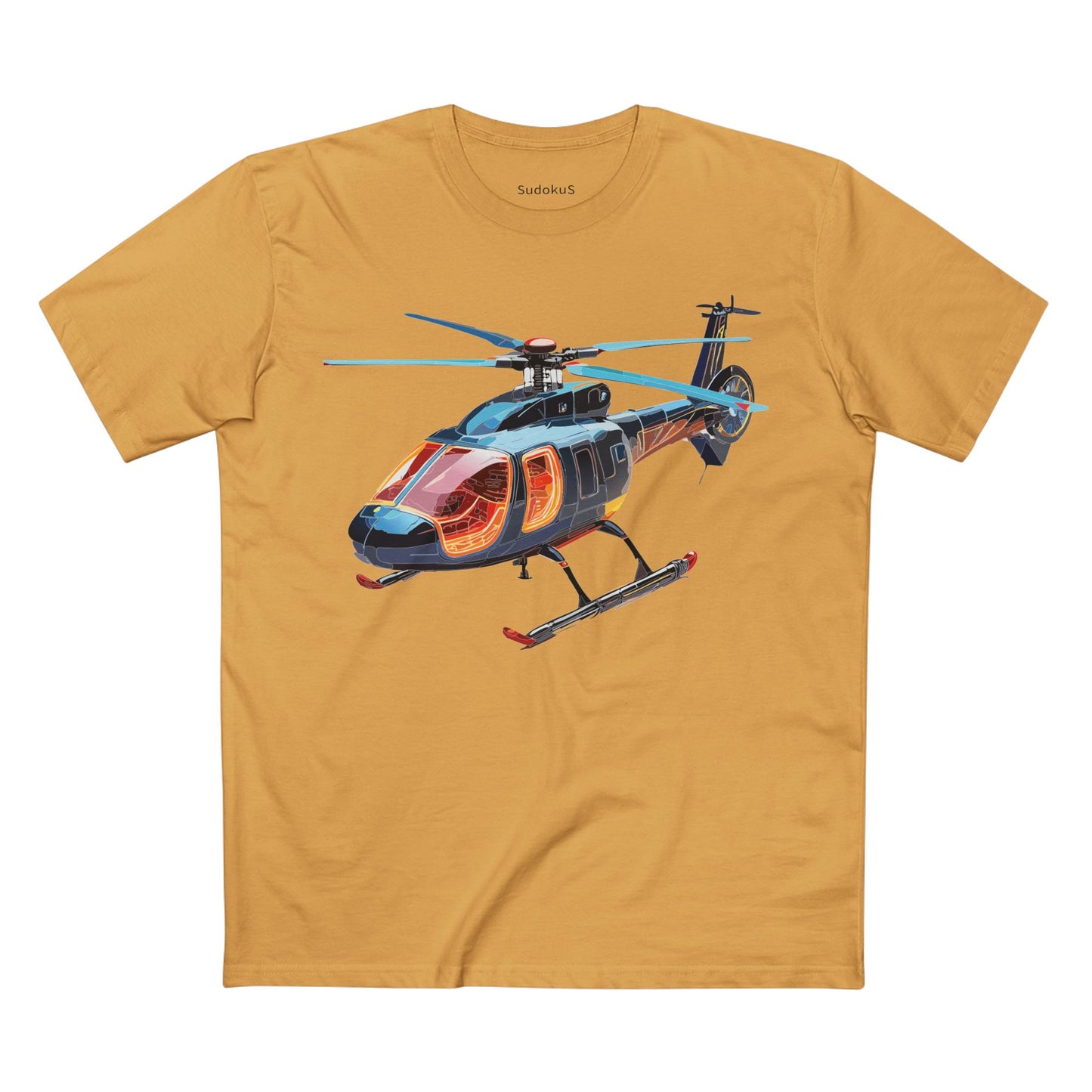 Helicopter Chopper Shirt Unisex Premium Cotton Tee With Unique Art Design Regular Fit Crew Neck