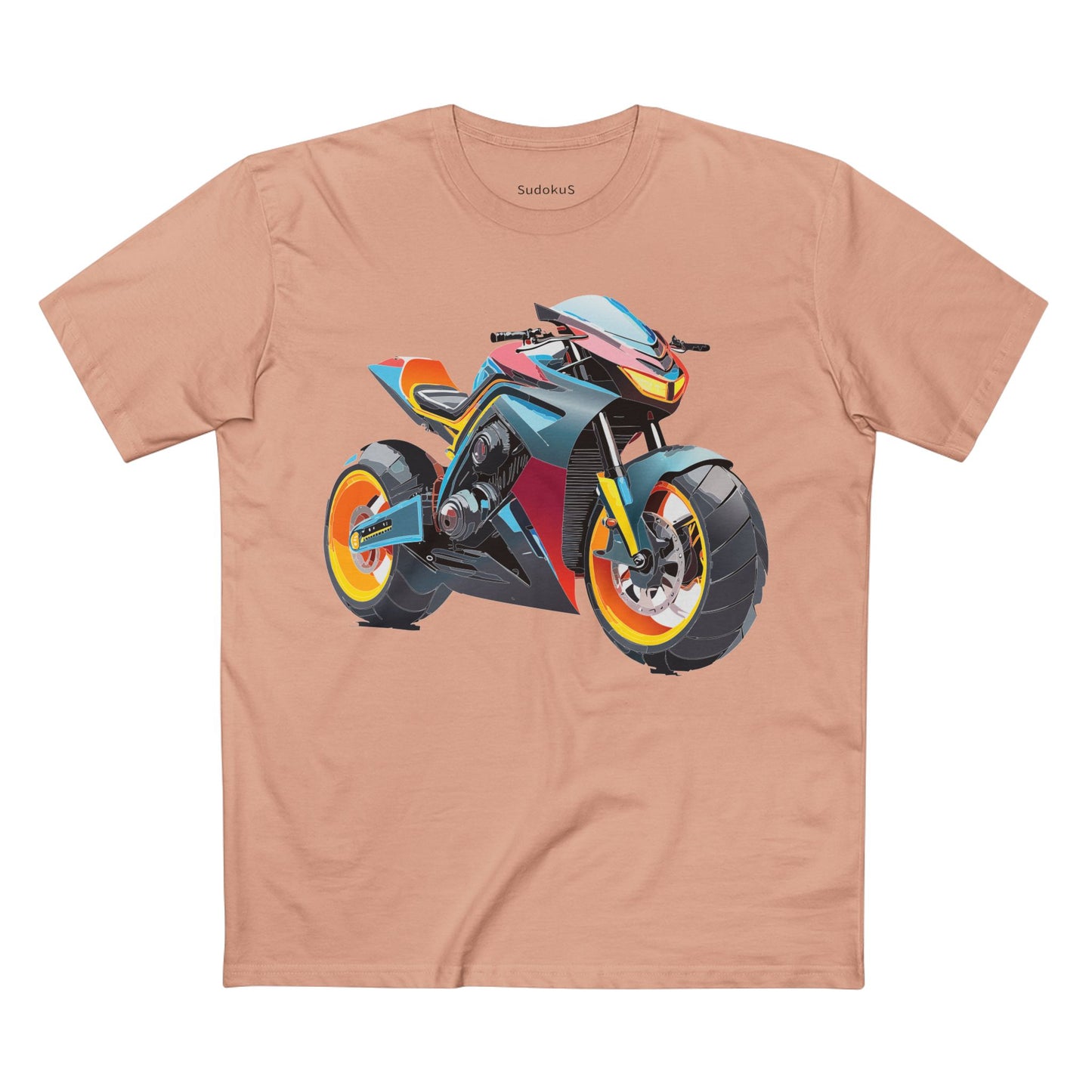 Unisex Premium Cotton Tee With Unique Art Design Bike And Moto Shirt Regular Fit Crew Neck