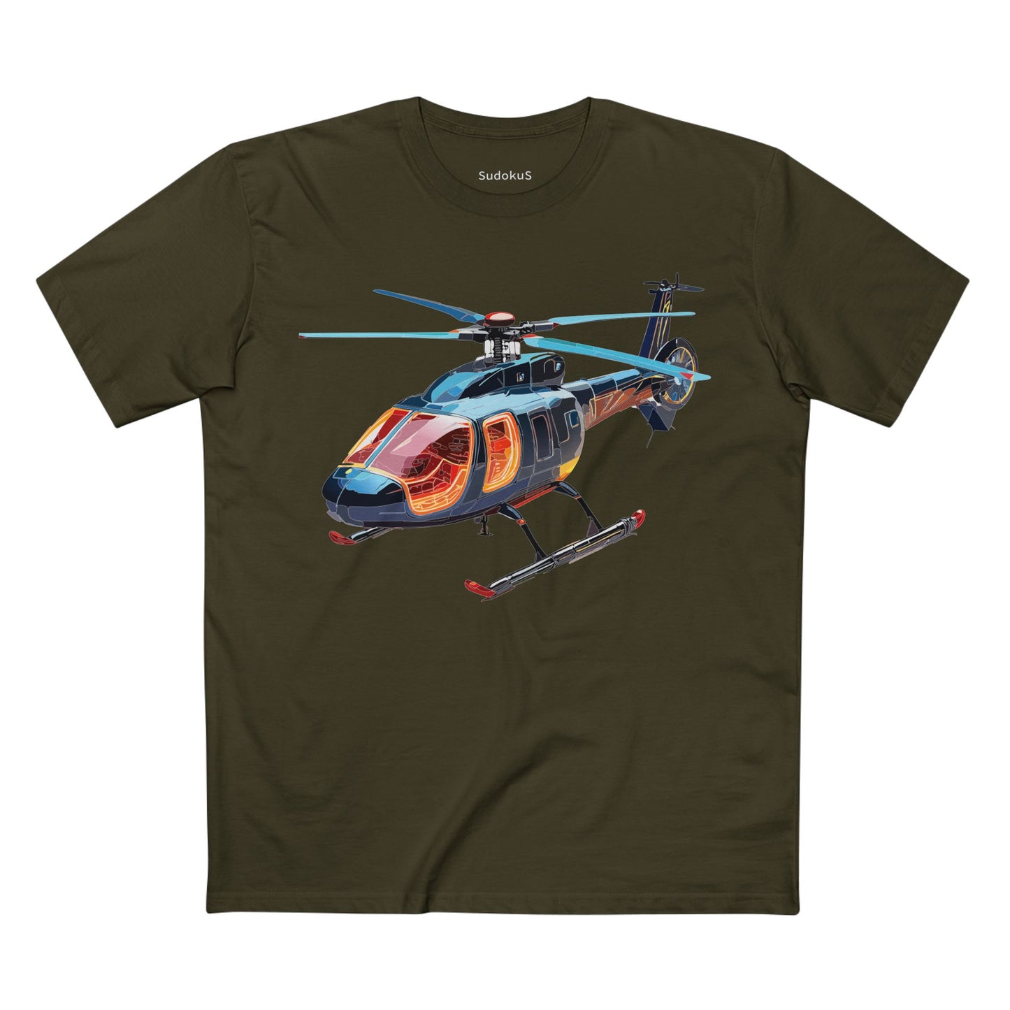 Helicopter Chopper Shirt Unisex Premium Cotton Tee With Unique Art Design Regular Fit Crew Neck