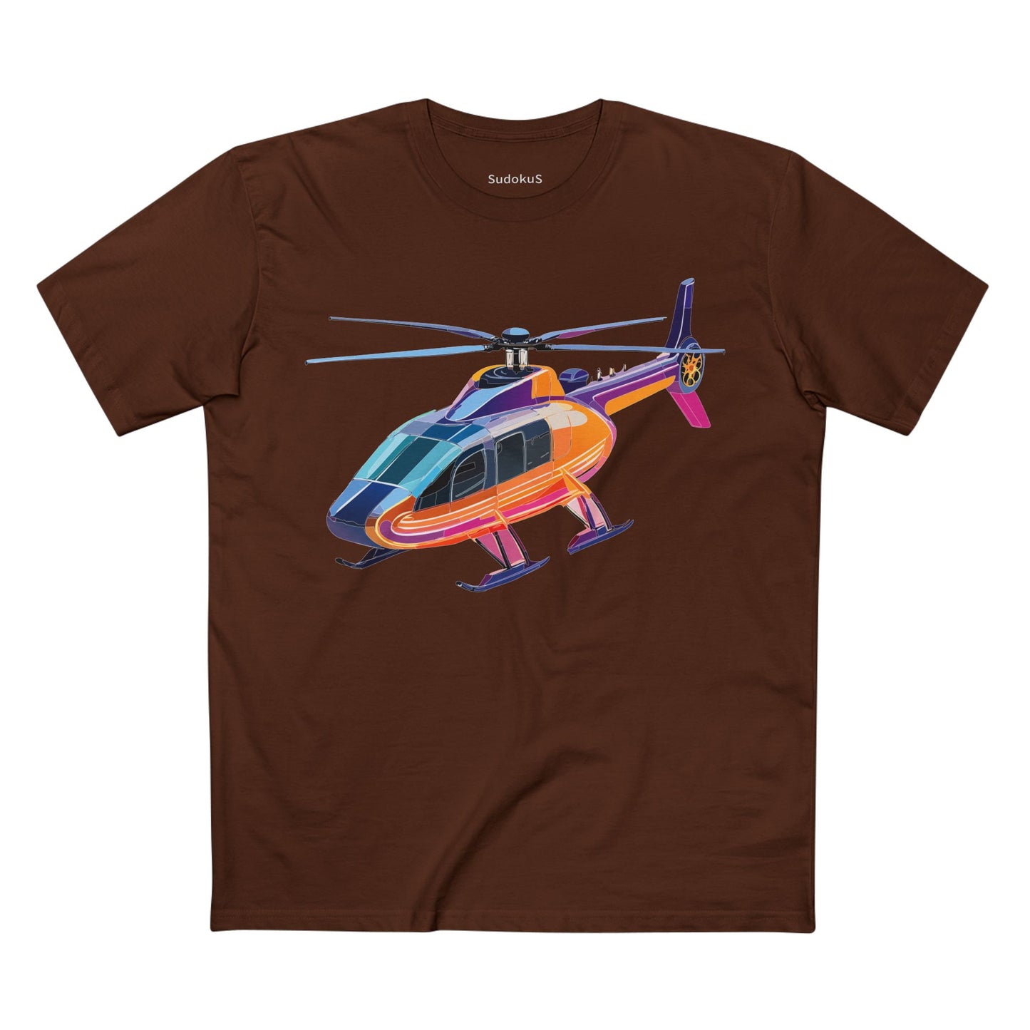 Helicopter Chopper Shirt Unisex Premium Cotton Tee With Unique Art Design Graphic Print Crew Neck
