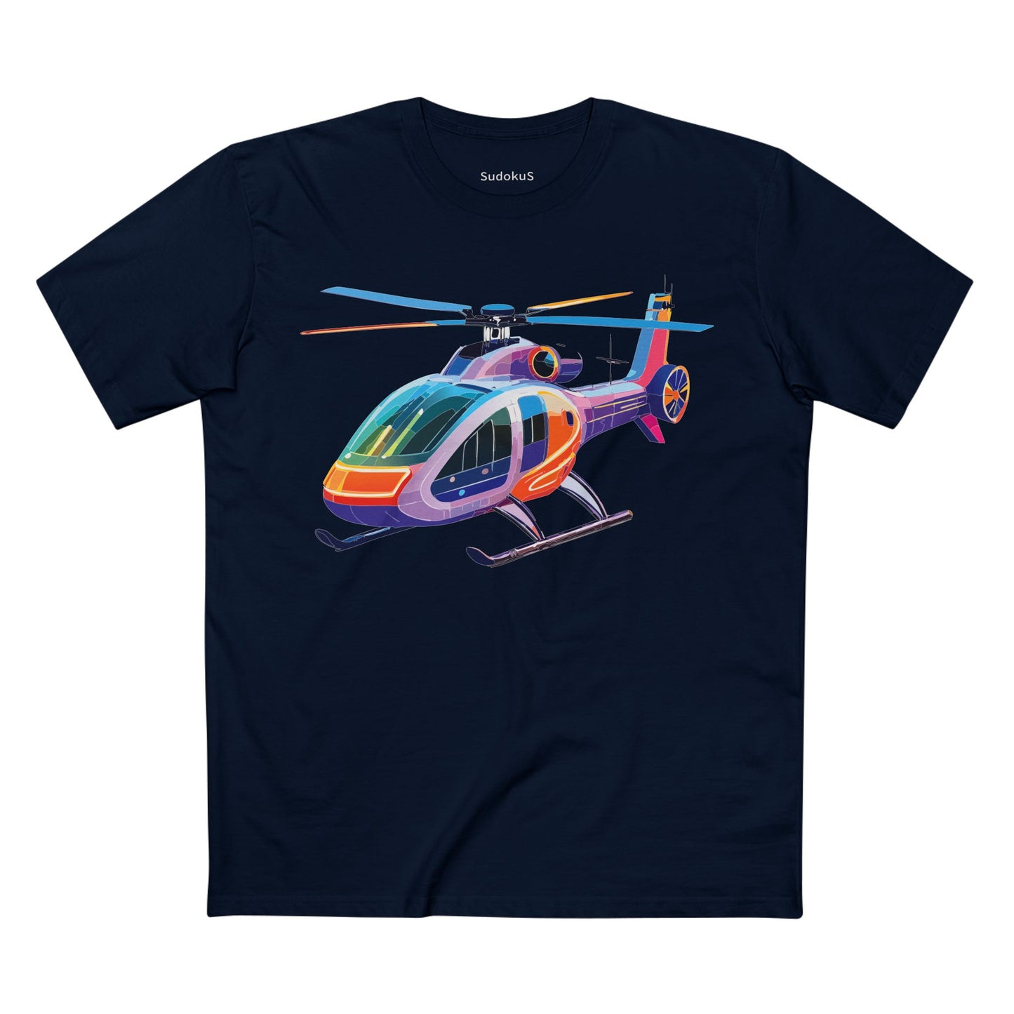 Helicopter Art Tee Unisex Premium Cotton Chopper Shirt With Crew Neck Comfort Fit