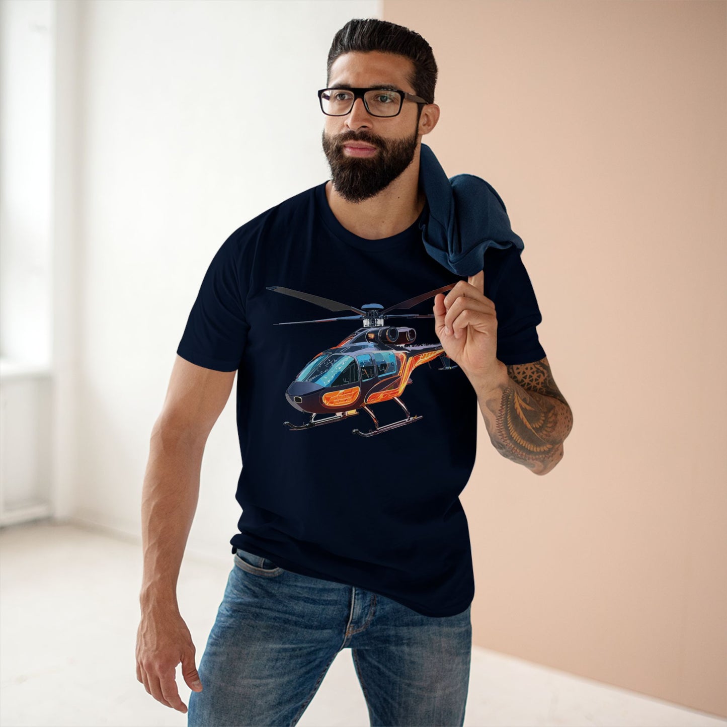 Helicopter Chopper Shirt Unisex Premium Cotton Tee With Unique Art Design Crew Neck Premium Quality