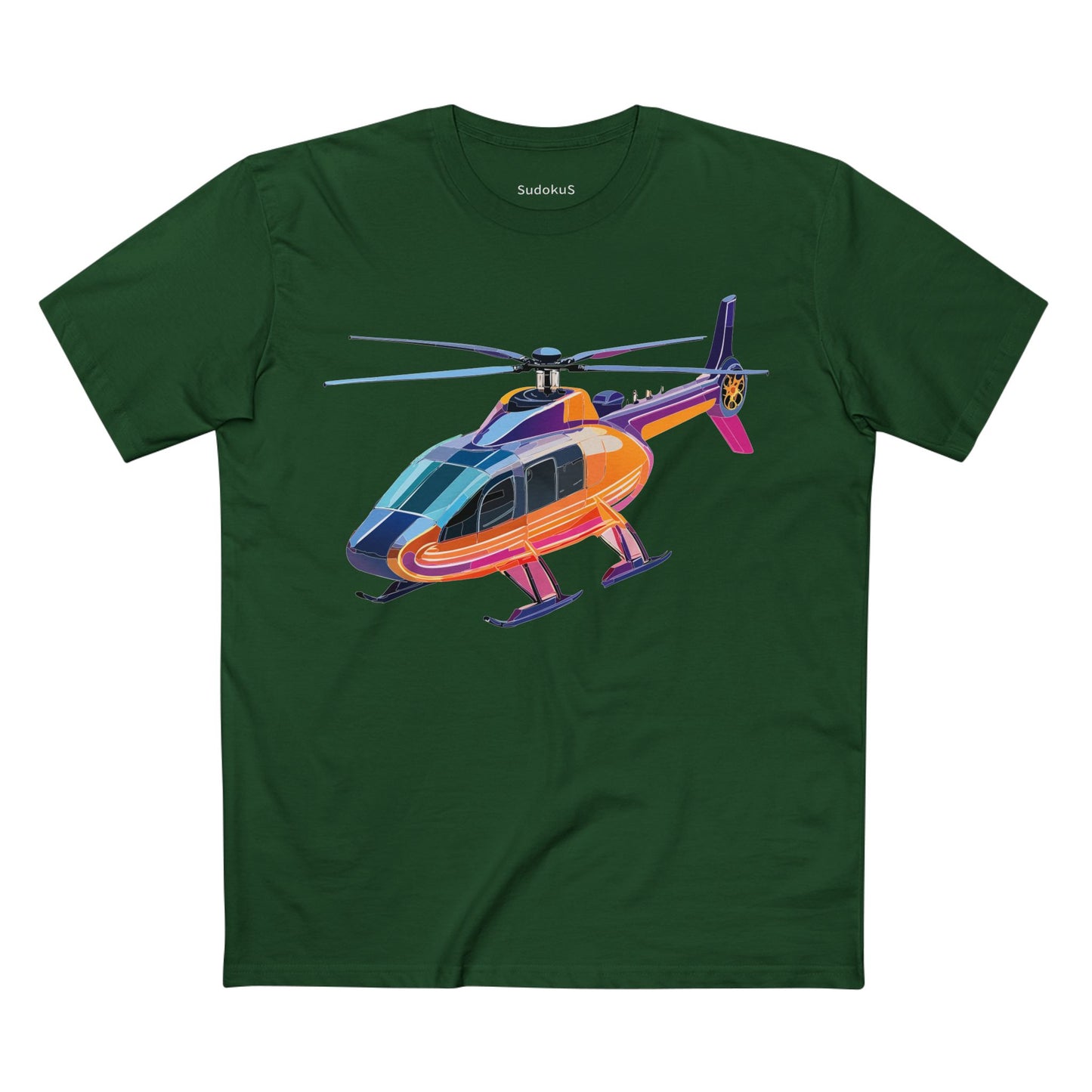 Helicopter Chopper Shirt Unisex Premium Cotton Tee With Unique Art Design Graphic Print Crew Neck