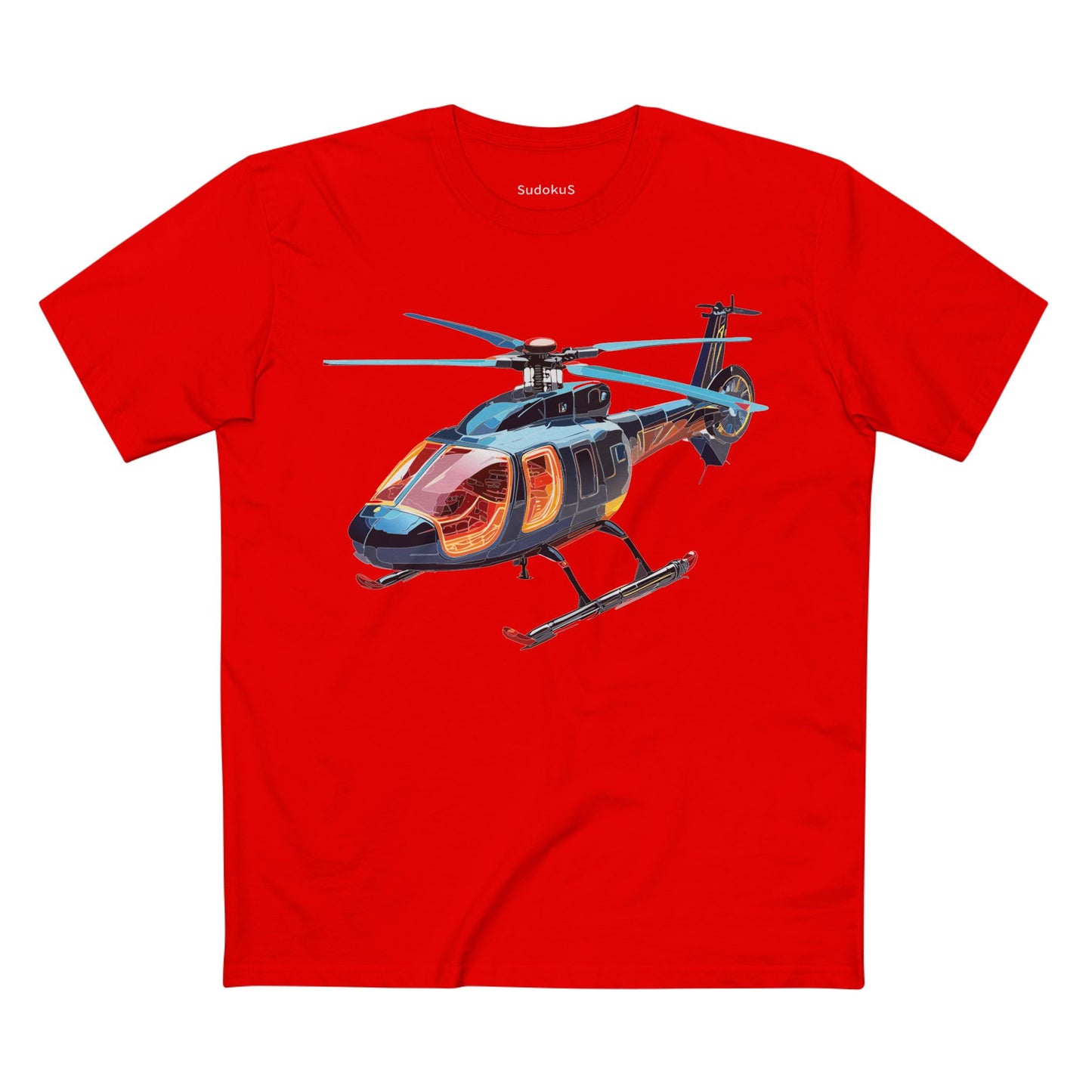 Helicopter Chopper Shirt Unisex Premium Cotton Tee With Unique Art Design Regular Fit Crew Neck