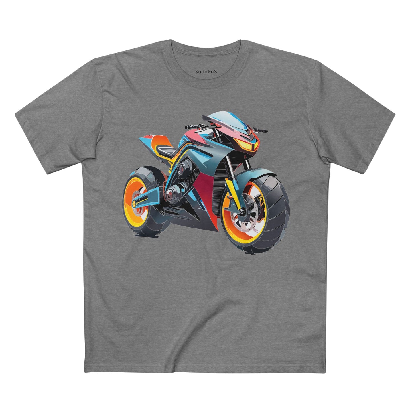 Unisex Premium Cotton Tee With Unique Art Design Bike And Moto Shirt Regular Fit Crew Neck