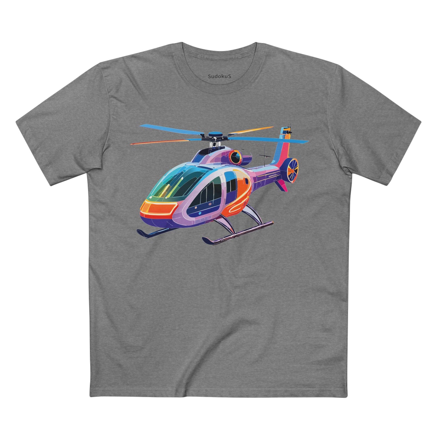 Helicopter Art Tee Unisex Premium Cotton Chopper Shirt With Crew Neck Comfort Fit