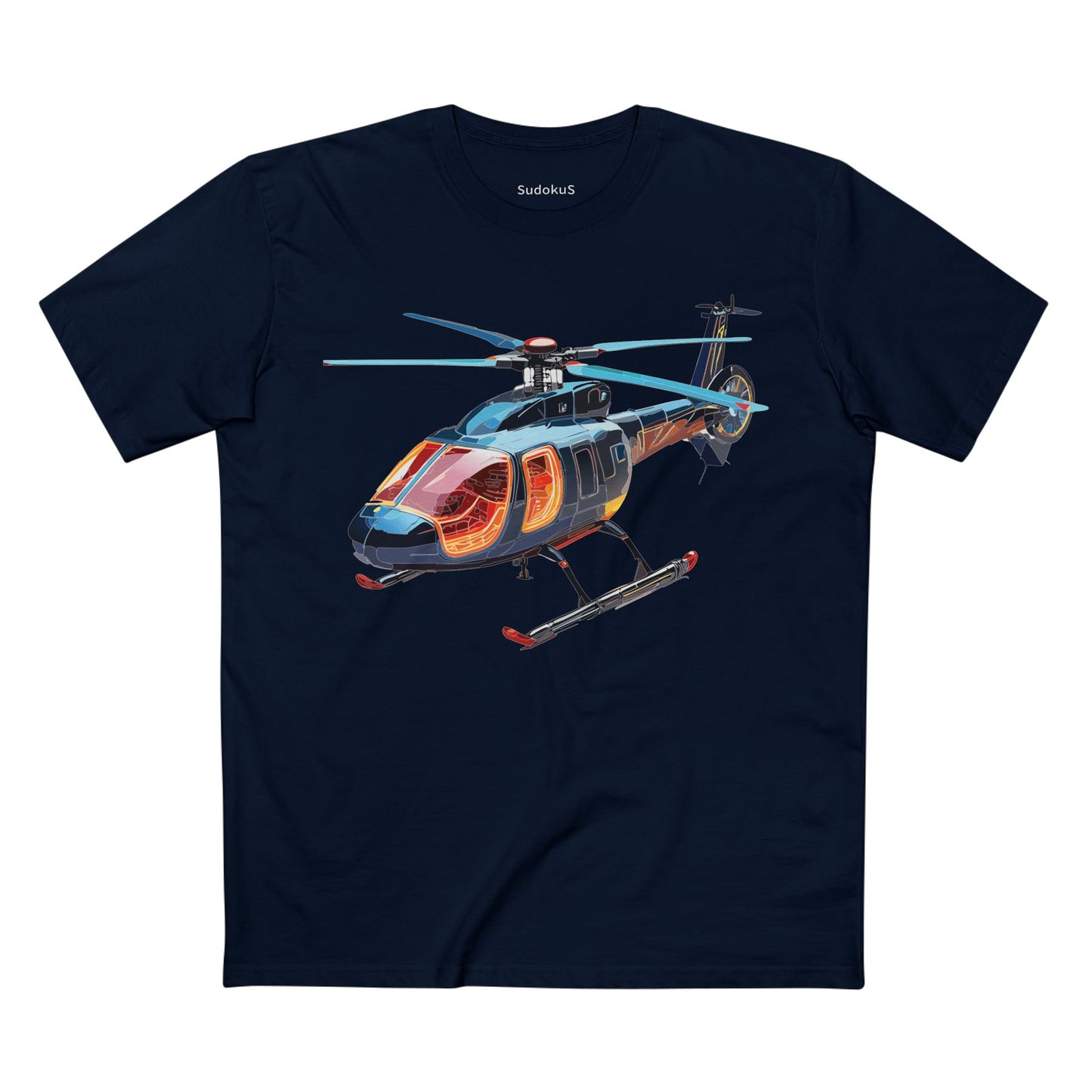 Helicopter Chopper Shirt Unisex Premium Cotton Tee With Unique Art Design Regular Fit Crew Neck