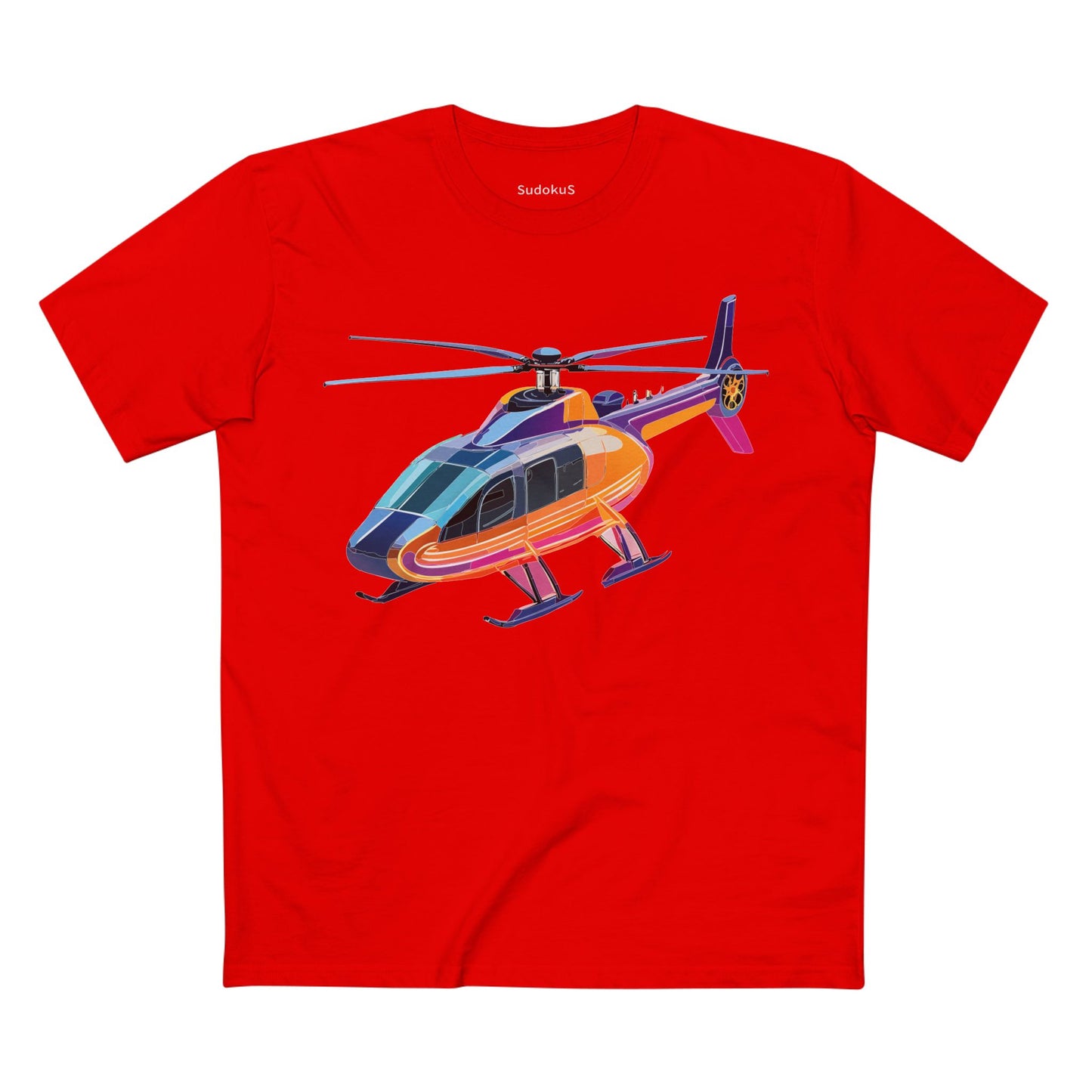 Helicopter Chopper Shirt Unisex Premium Cotton Tee With Unique Art Design Graphic Print Crew Neck