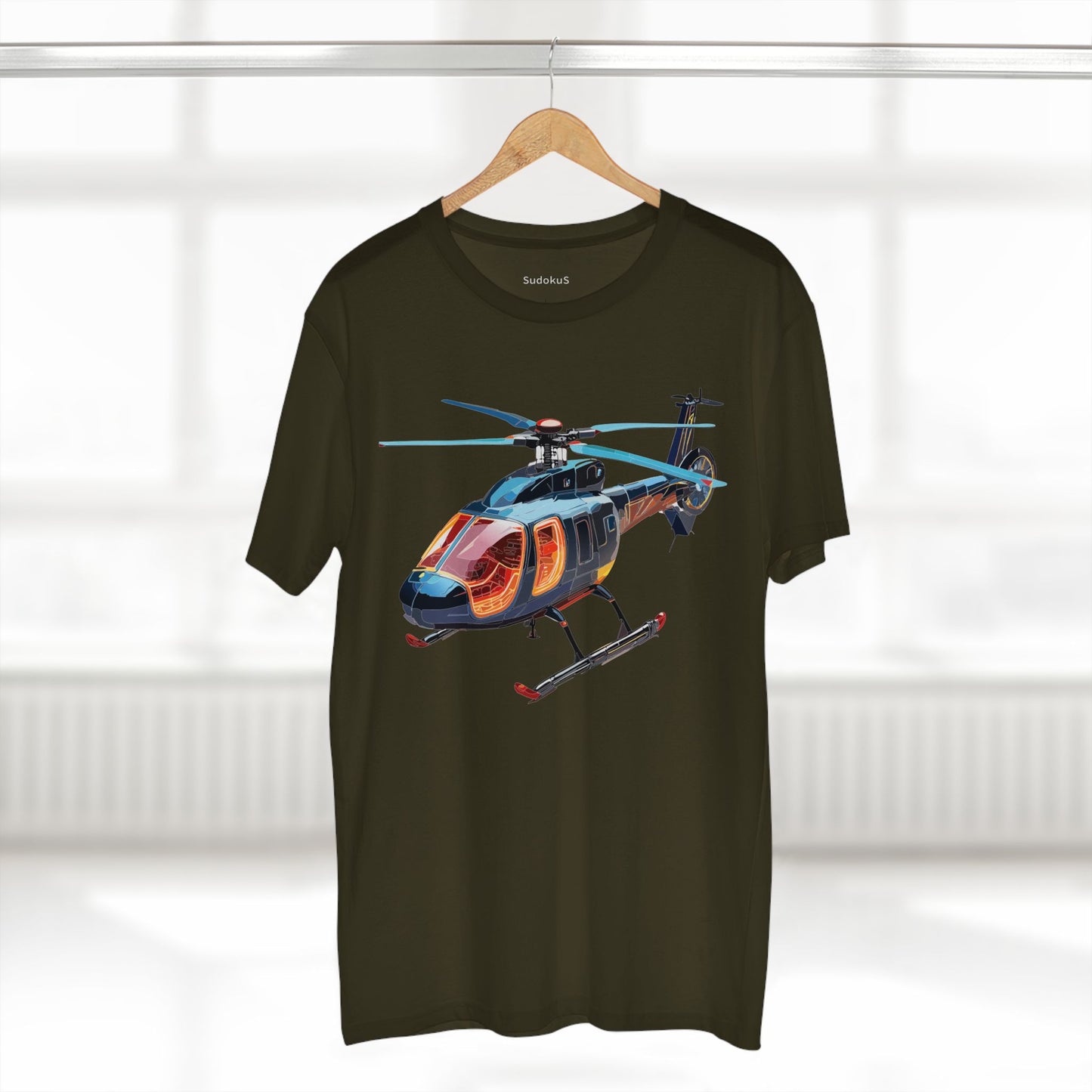 Helicopter Chopper Shirt Unisex Premium Cotton Tee With Unique Art Design Regular Fit Crew Neck