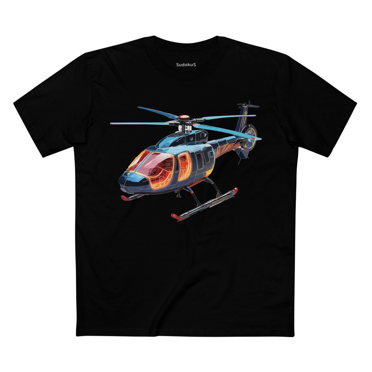 Helicopter Chopper Shirt Unisex Premium Cotton Tee With Unique Art Design Regular Fit Crew Neck