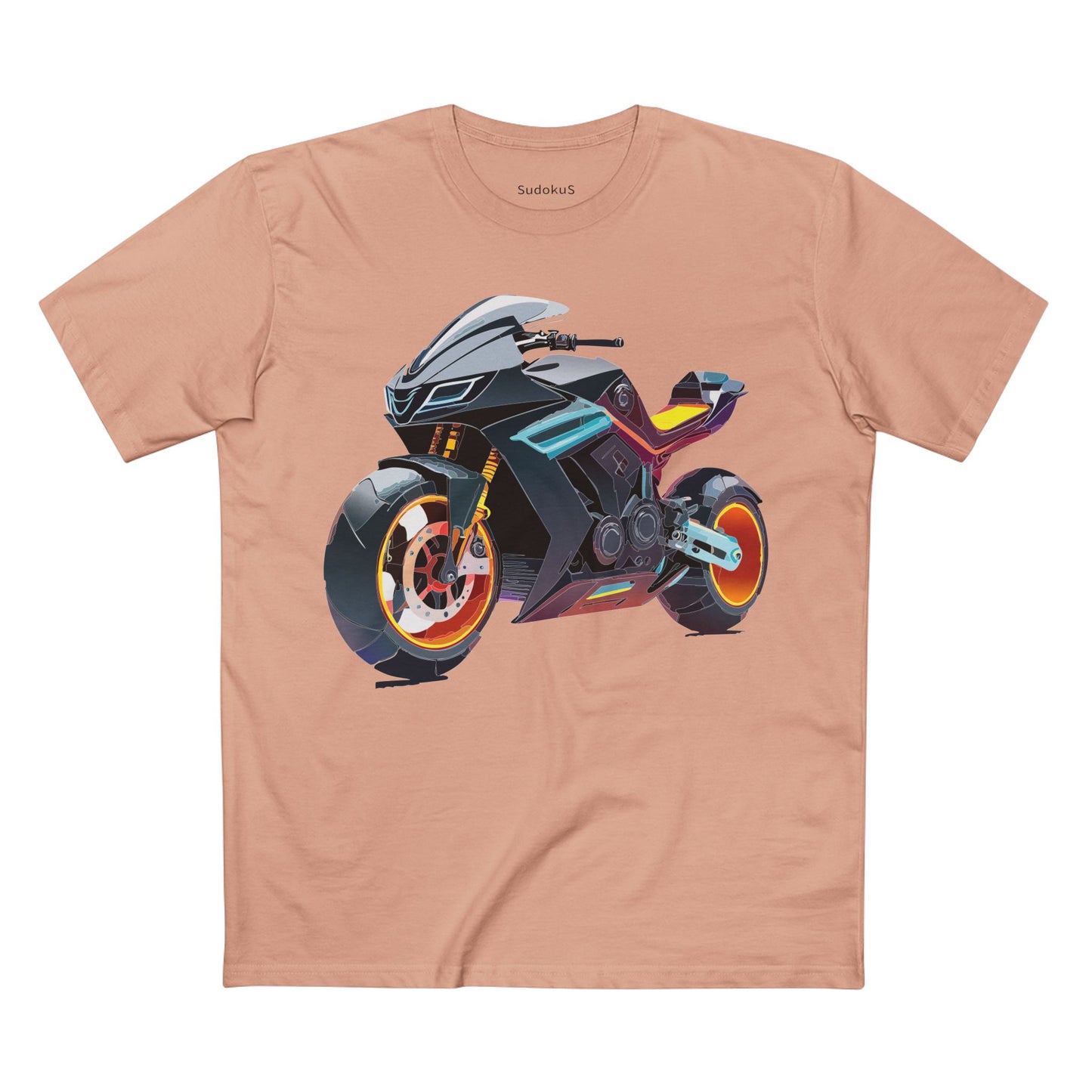 Unisex Premium Cotton Bike Shirt Moto Tee With Unique Art Design Regular Fit Preshrunk Crew Neck