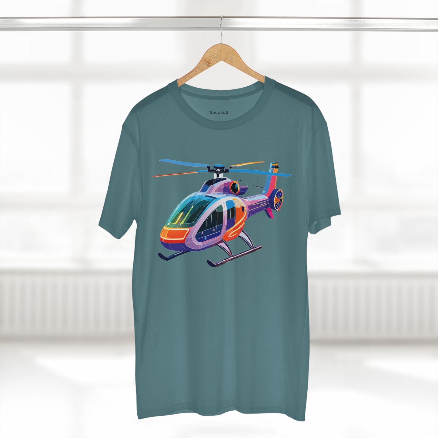 Helicopter Art Tee Unisex Premium Cotton Chopper Shirt With Crew Neck Comfort Fit