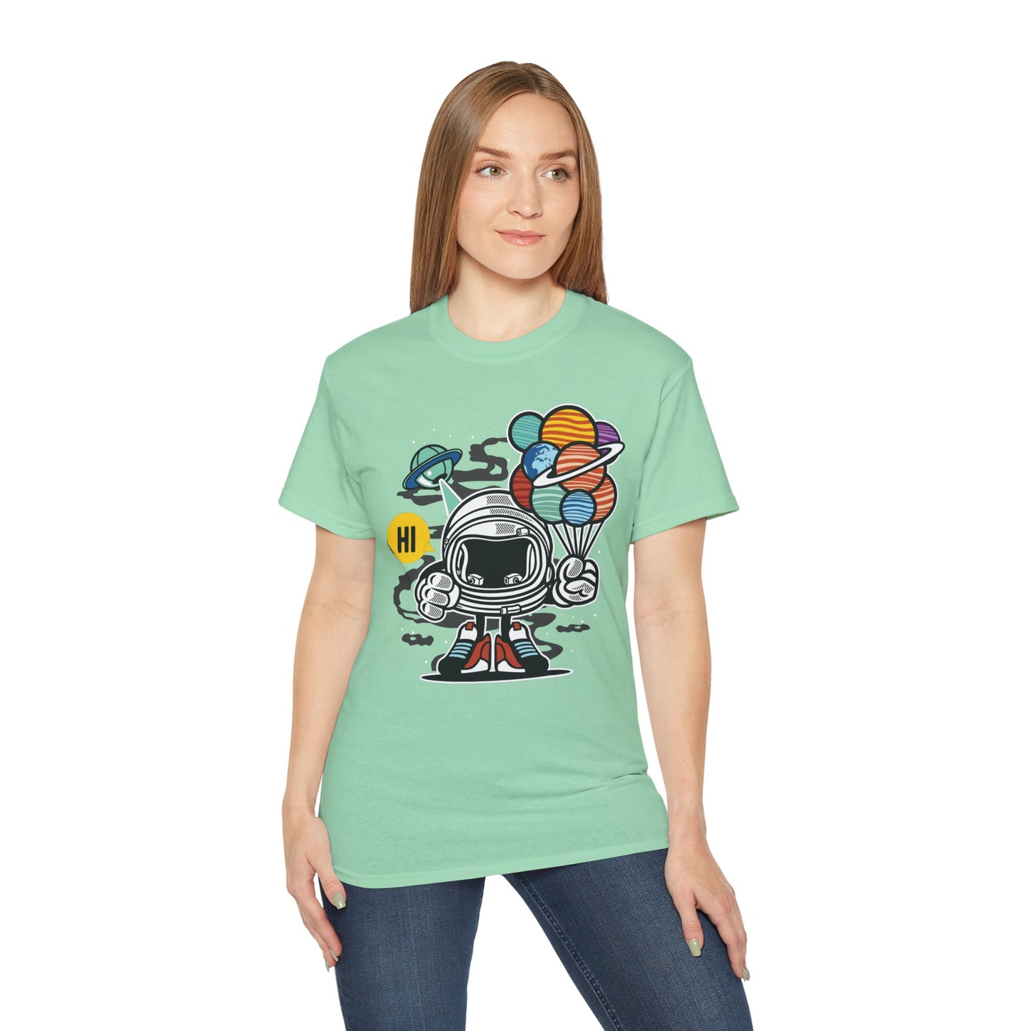 Astronaut Tee Shirt, Astronaut Graphic T‑Shirt, Cartoon Graphic T-Shirt, Art Design Shirt, Cosmos Tee Shirts 7