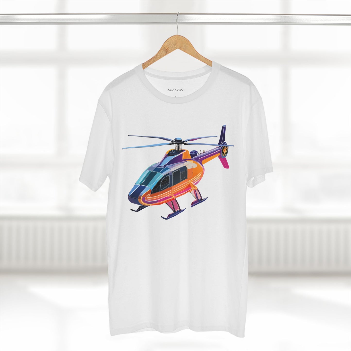 Helicopter Chopper Shirt Unisex Premium Cotton Tee With Unique Art Design Graphic Print Crew Neck