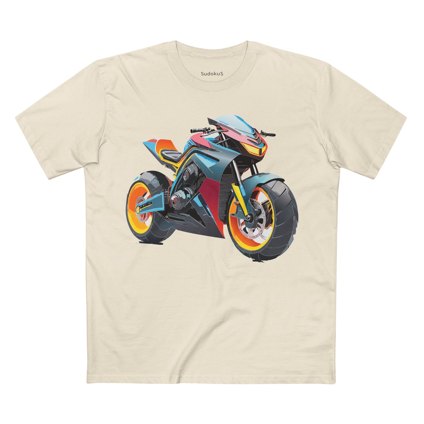 Unisex Premium Cotton Tee With Unique Art Design Bike And Moto Shirt Regular Fit Crew Neck