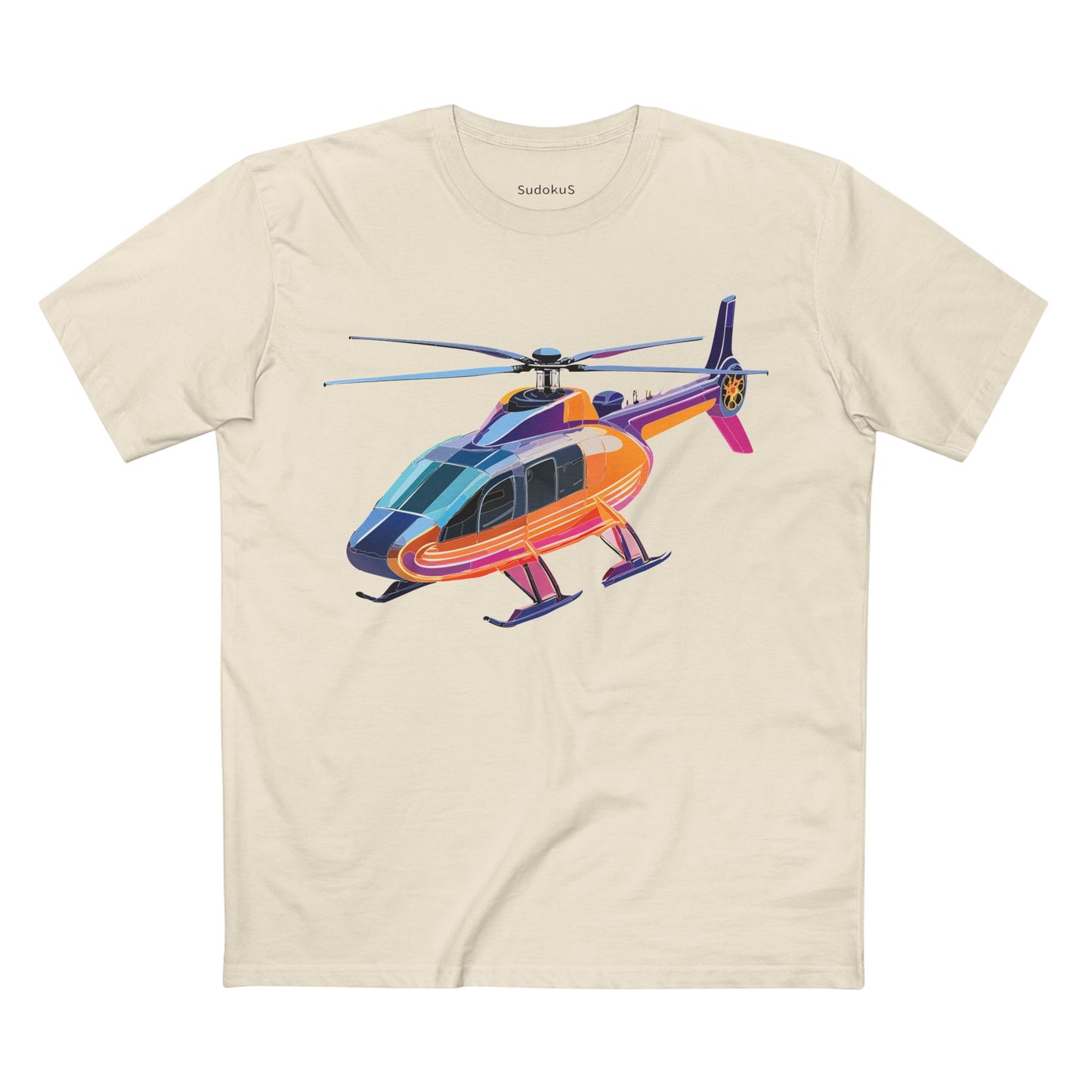 Helicopter Chopper Shirt Unisex Premium Cotton Tee With Unique Art Design Graphic Print Crew Neck