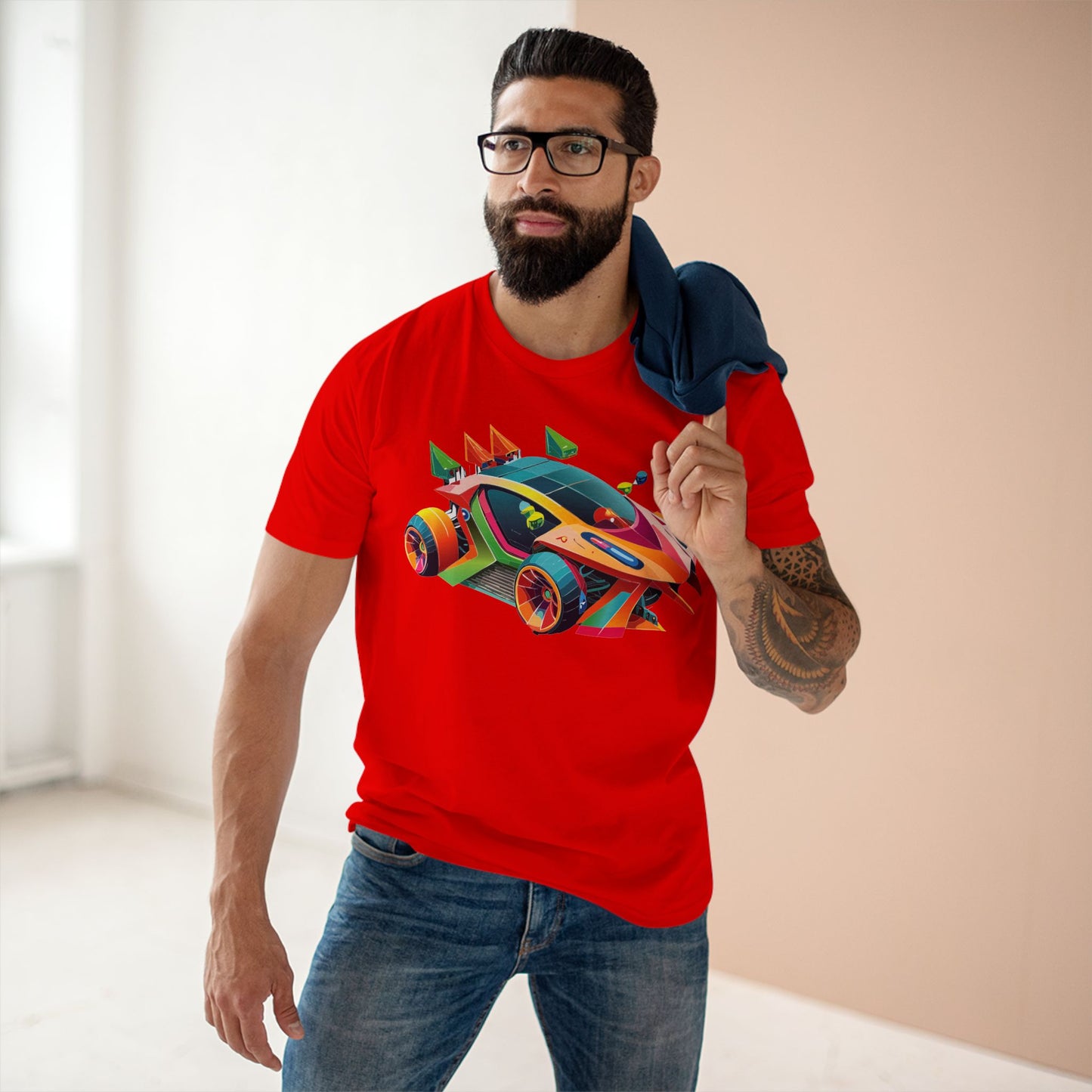 Unisex Hot Wheels Car Shirt Premium Cotton Tee With Unique Art Design Regular Fit Crew Neck Comfort