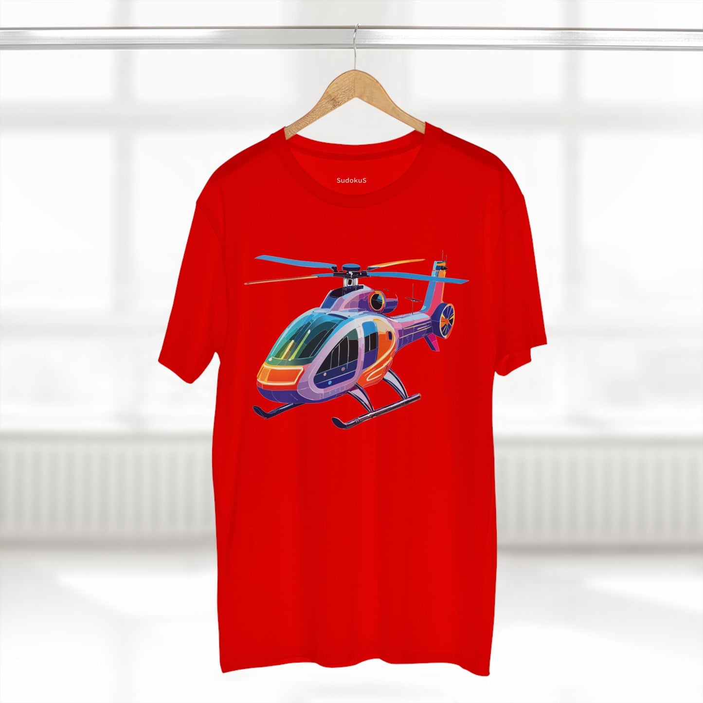 Helicopter Art Tee Unisex Premium Cotton Chopper Shirt With Crew Neck Comfort Fit