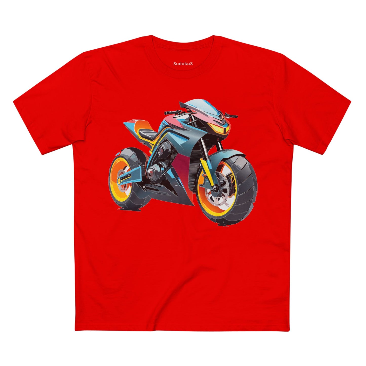 Unisex Premium Cotton Tee With Unique Art Design Bike And Moto Shirt Regular Fit Crew Neck