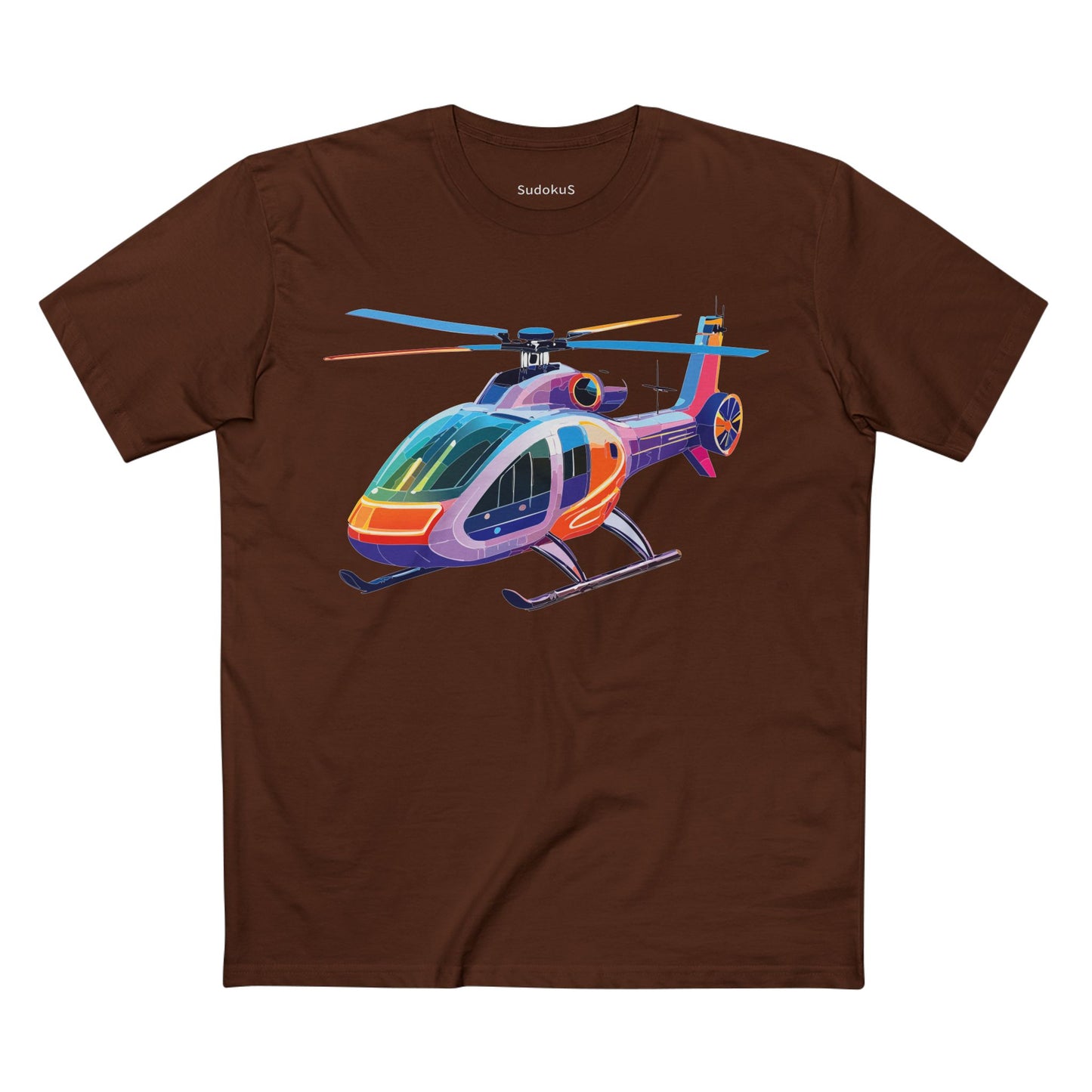Helicopter Art Tee Unisex Premium Cotton Chopper Shirt With Crew Neck Comfort Fit