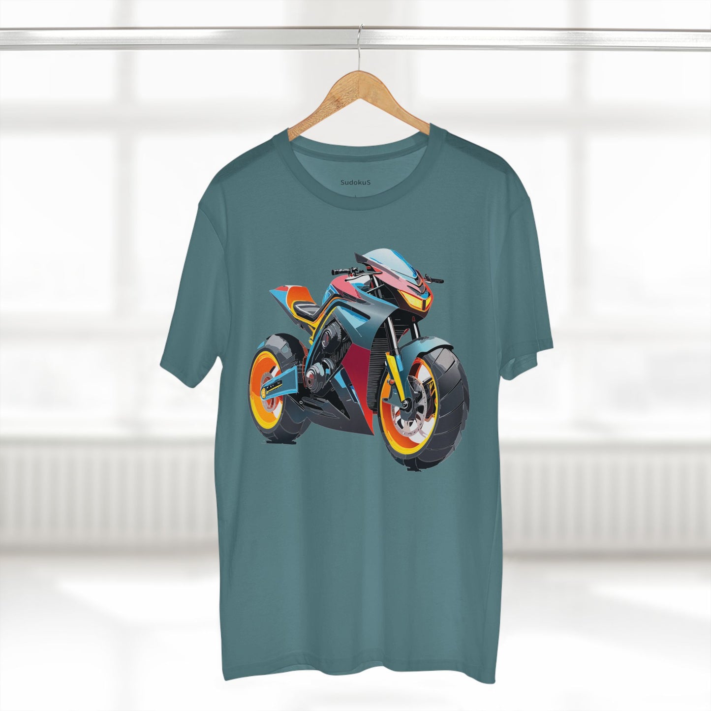 Unisex Premium Cotton Tee With Unique Art Design Bike And Moto Shirt Regular Fit Crew Neck