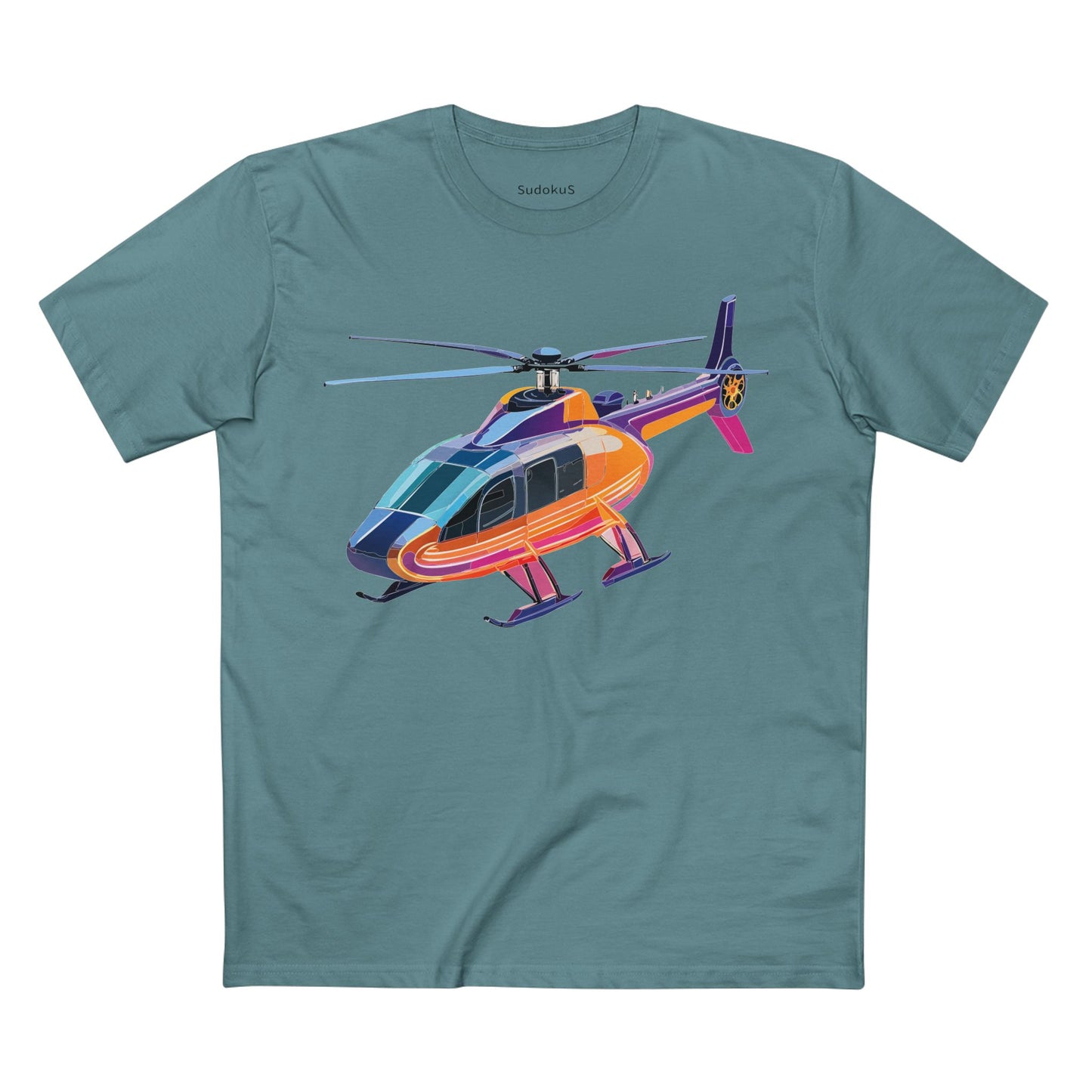 Helicopter Chopper Shirt Unisex Premium Cotton Tee With Unique Art Design Graphic Print Crew Neck