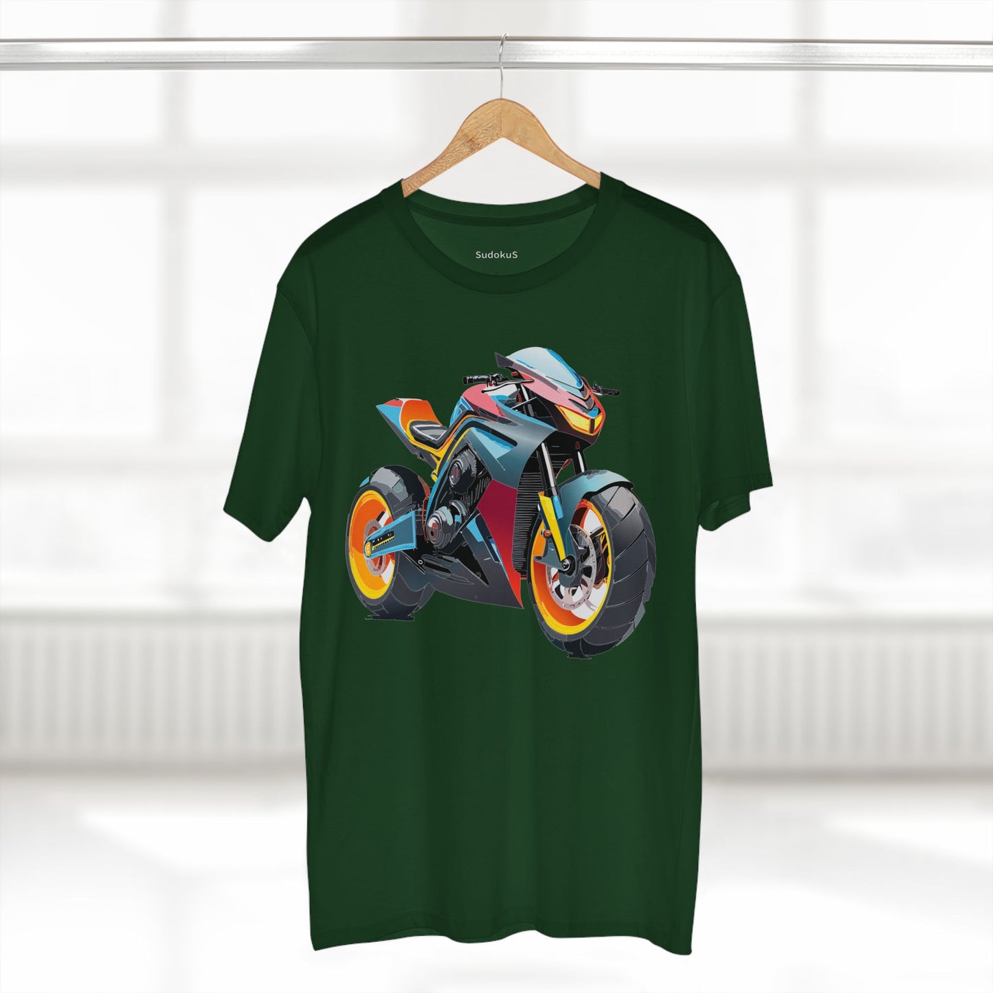 Unisex Premium Cotton Tee With Unique Art Design Bike And Moto Shirt Regular Fit Crew Neck