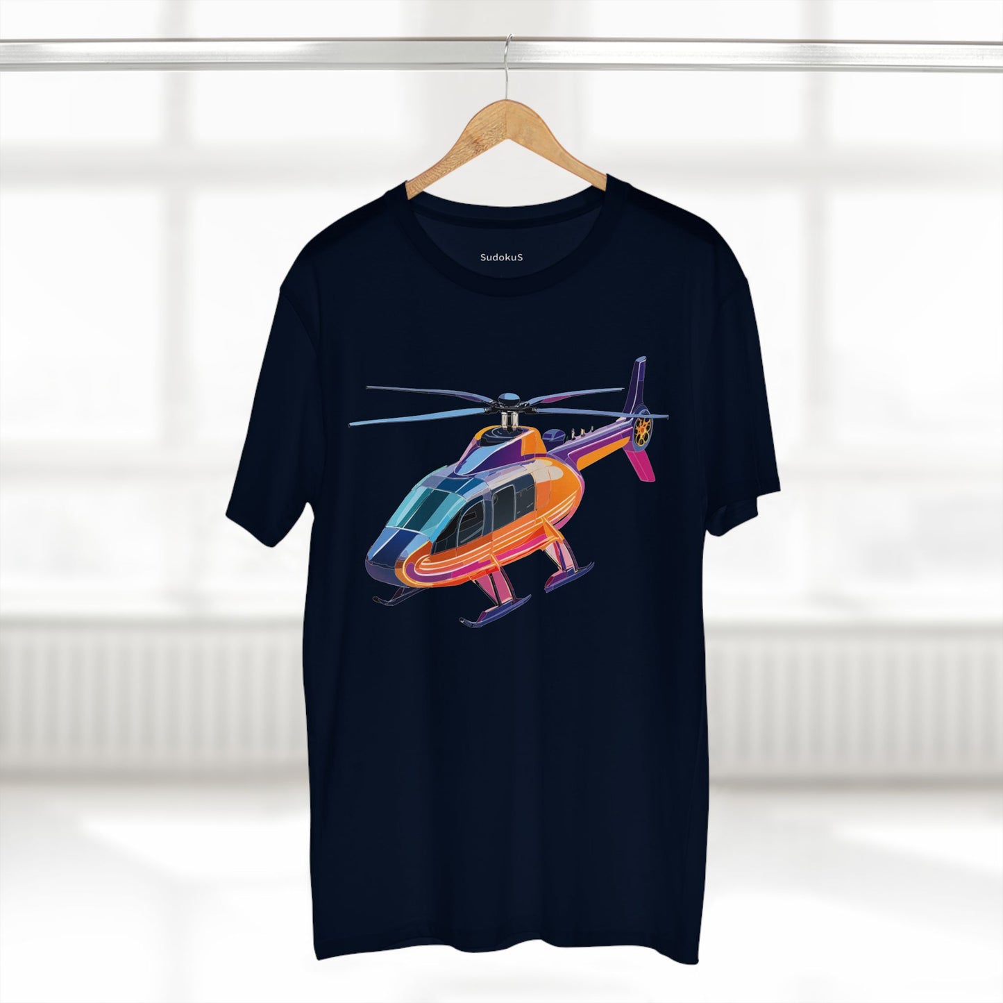 Helicopter Chopper Shirt Unisex Premium Cotton Tee With Unique Art Design Graphic Print Crew Neck