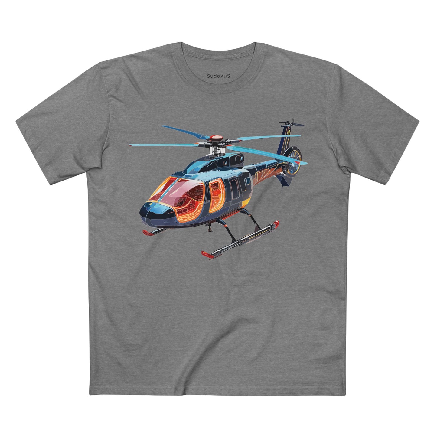 Helicopter Chopper Shirt Unisex Premium Cotton Tee With Unique Art Design Regular Fit Crew Neck