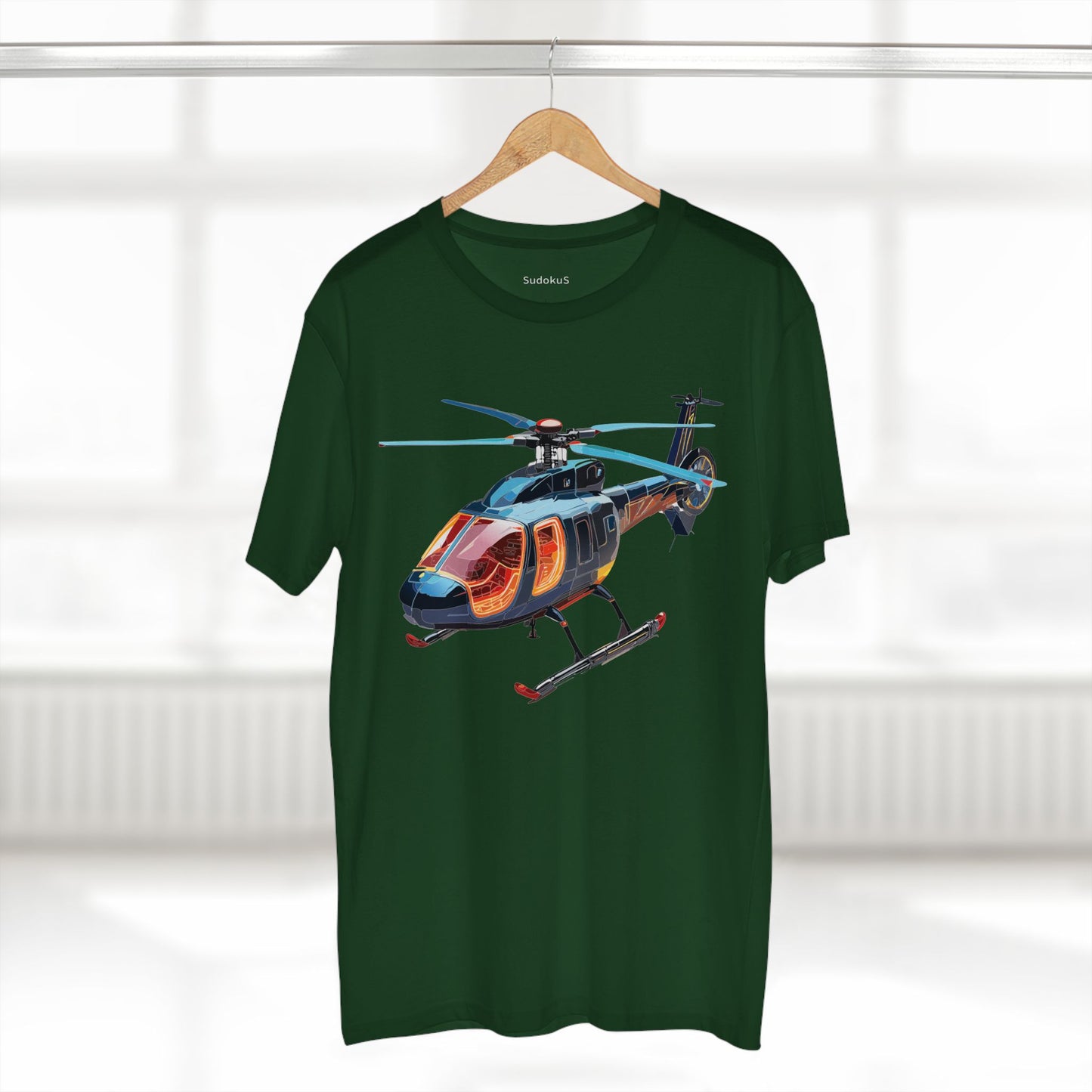 Helicopter Chopper Shirt Unisex Premium Cotton Tee With Unique Art Design Regular Fit Crew Neck