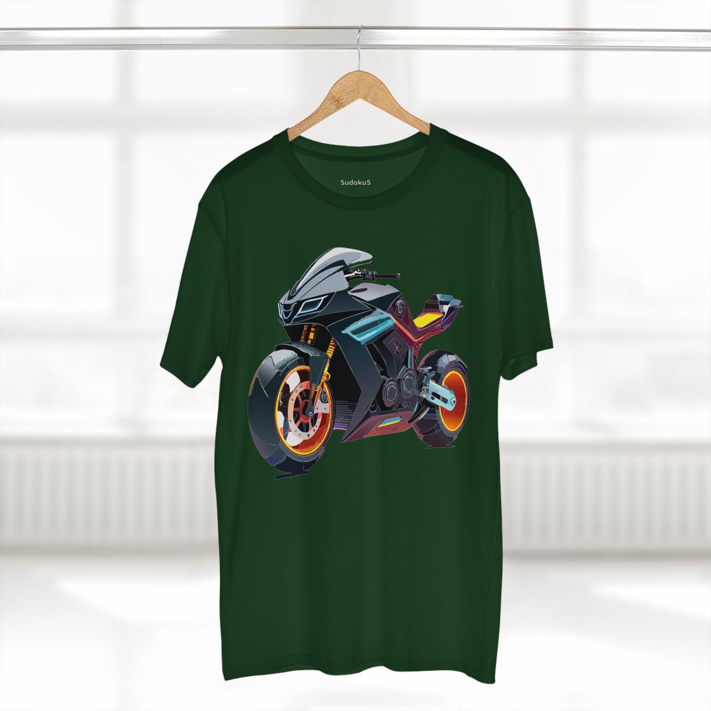Unisex Premium Cotton Bike Shirt Moto Tee With Unique Art Design Regular Fit Preshrunk Crew Neck