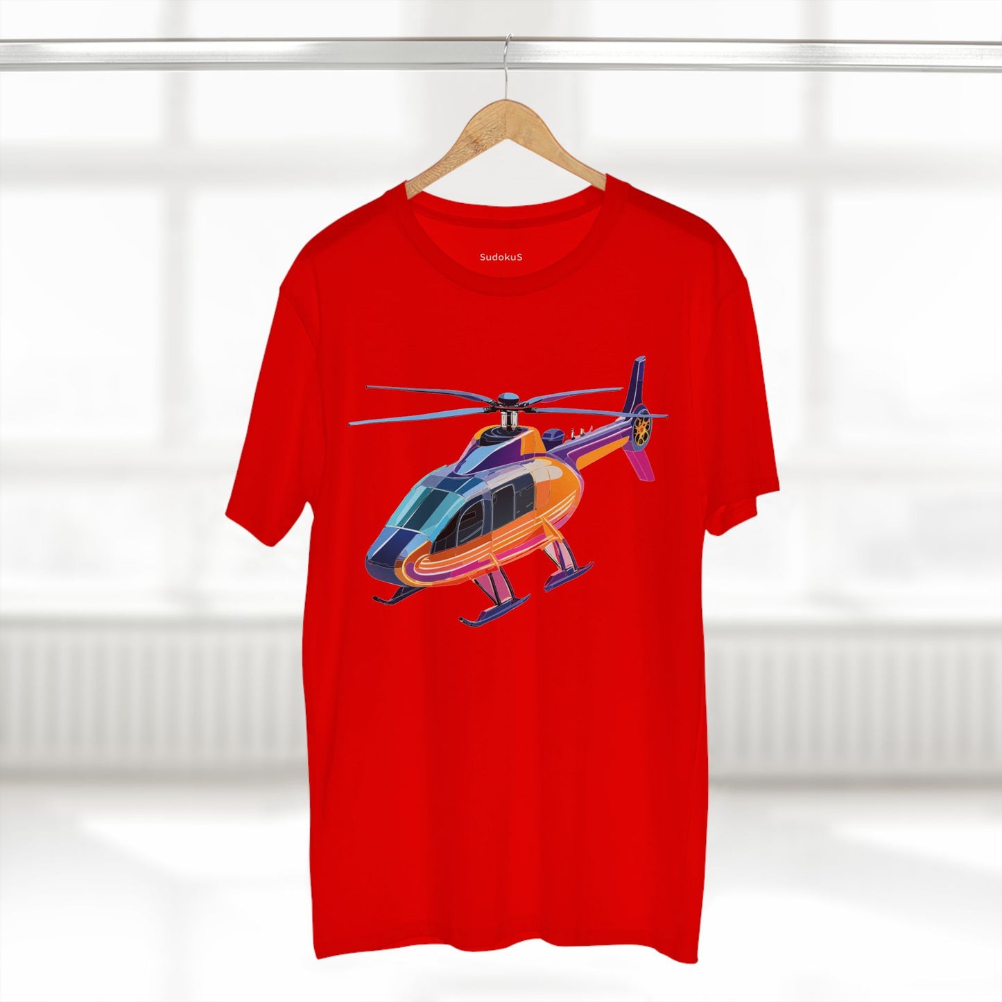 Helicopter Chopper Shirt Unisex Premium Cotton Tee With Unique Art Design Graphic Print Crew Neck
