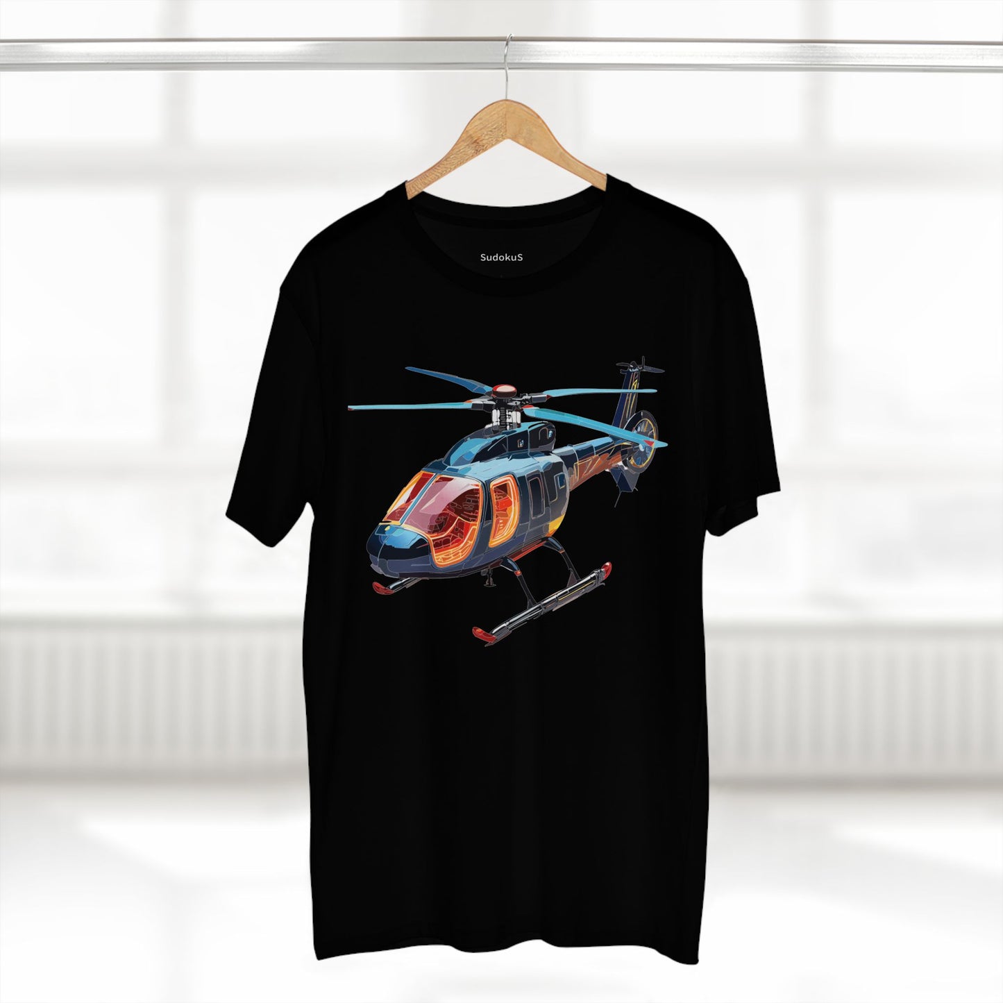 Helicopter Chopper Shirt Unisex Premium Cotton Tee With Unique Art Design Regular Fit Crew Neck