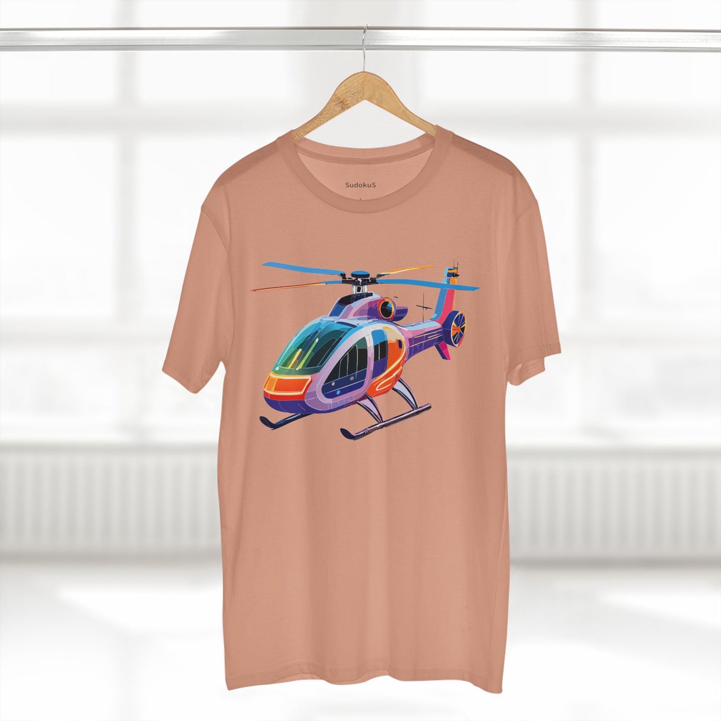 Helicopter Art Tee Unisex Premium Cotton Chopper Shirt With Crew Neck Comfort Fit