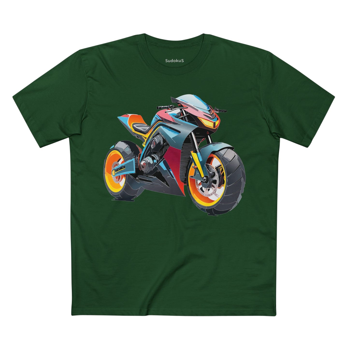 Unisex Premium Cotton Tee With Unique Art Design Bike And Moto Shirt Regular Fit Crew Neck
