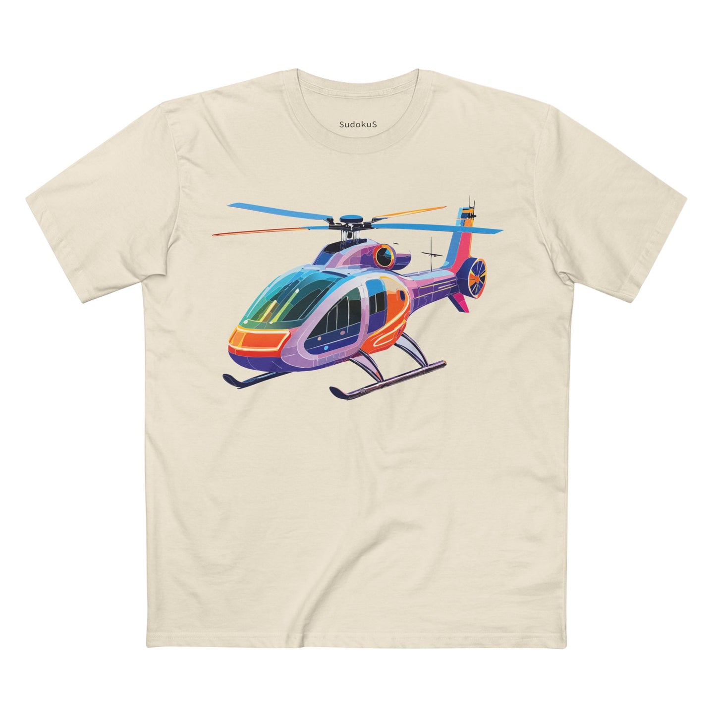 Helicopter Art Tee Unisex Premium Cotton Chopper Shirt With Crew Neck Comfort Fit