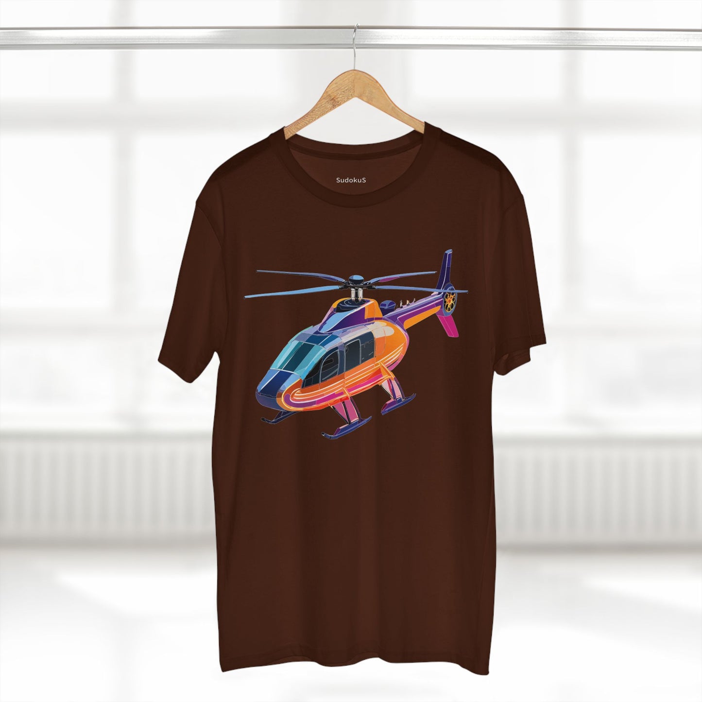 Helicopter Chopper Shirt Unisex Premium Cotton Tee With Unique Art Design Graphic Print Crew Neck
